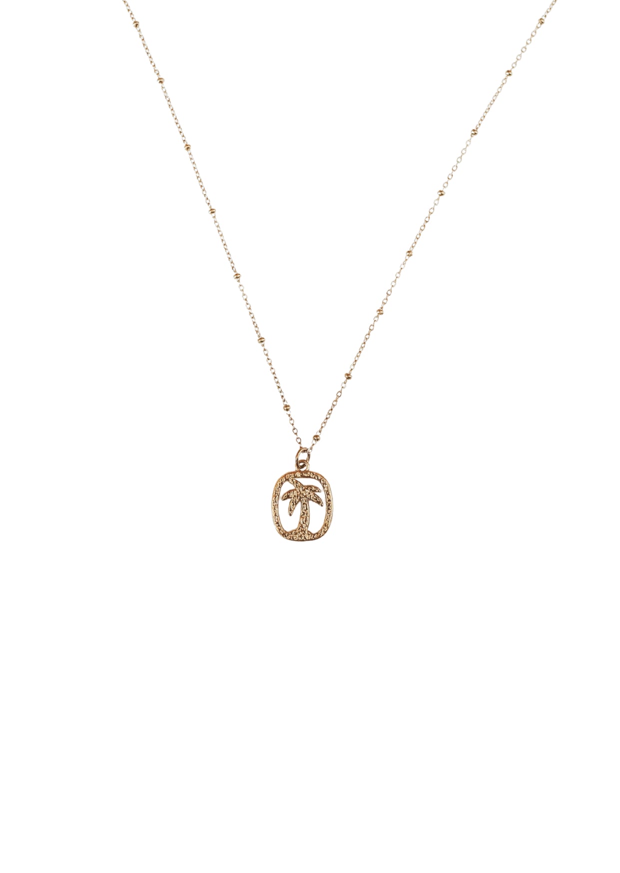 Gold Palm Tree Pendant Necklace