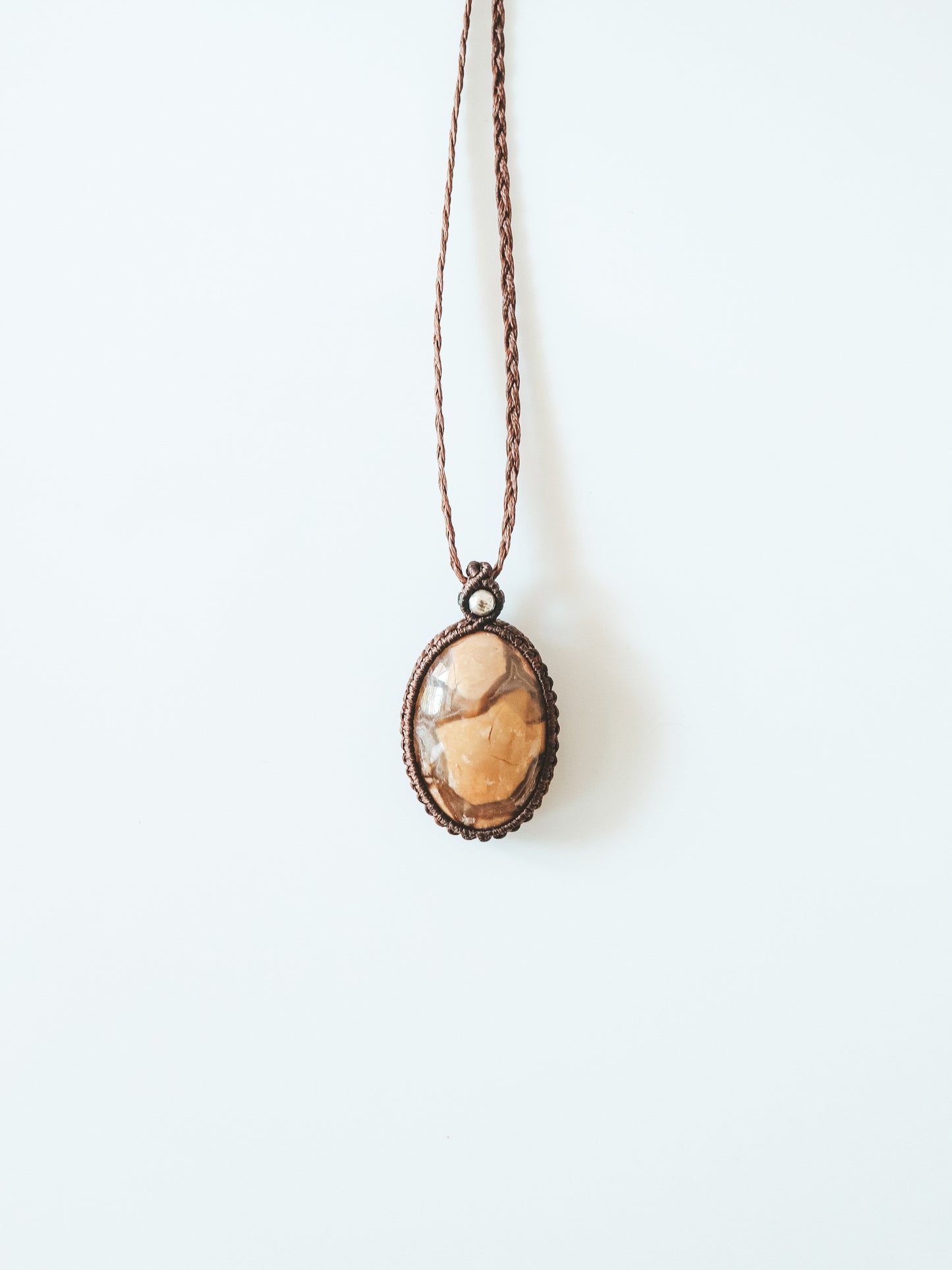 Brecciated Jasper Macrame Pendant