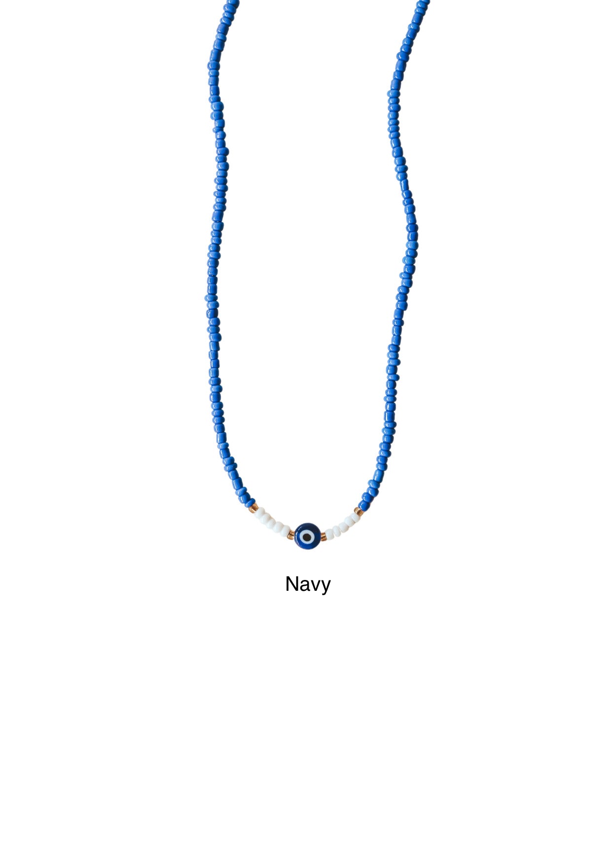 Ubud Evil Eye Seed Bead Necklace