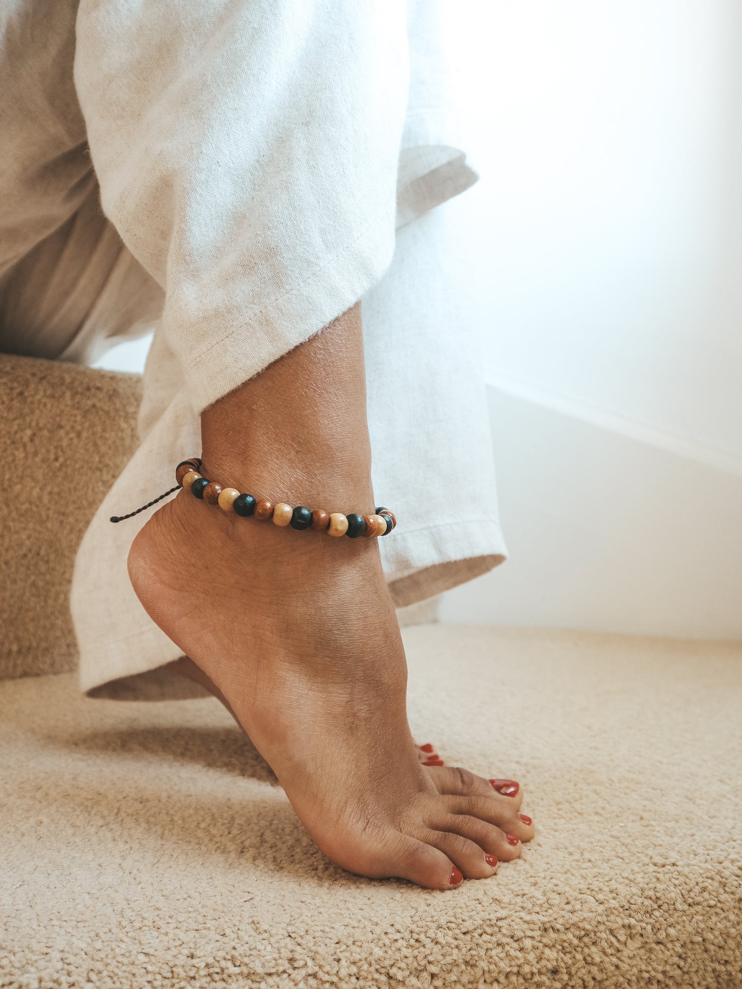 Kintamani Coconut Wood Bead Anklet
