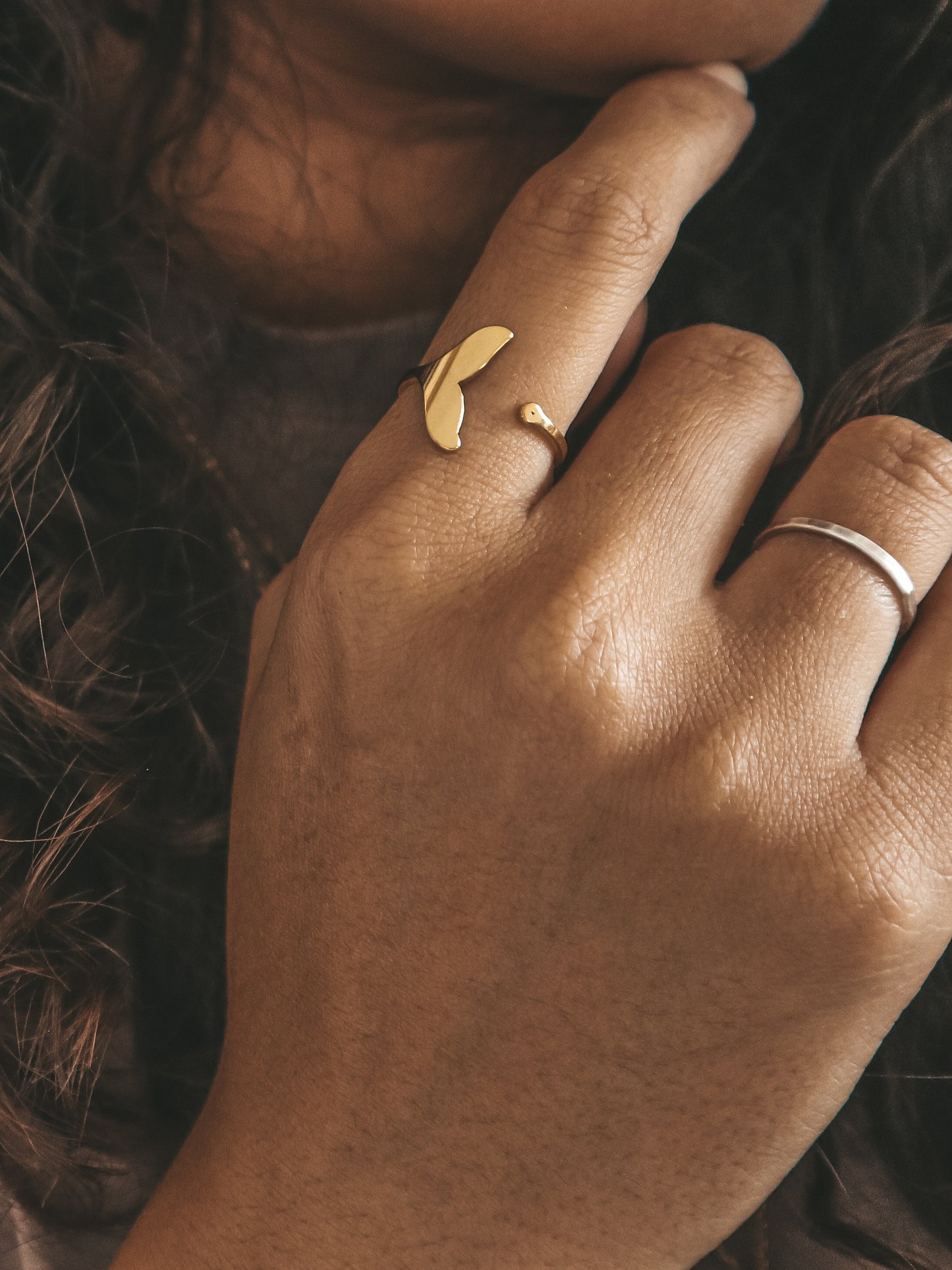 Whale Tail Gold Ring