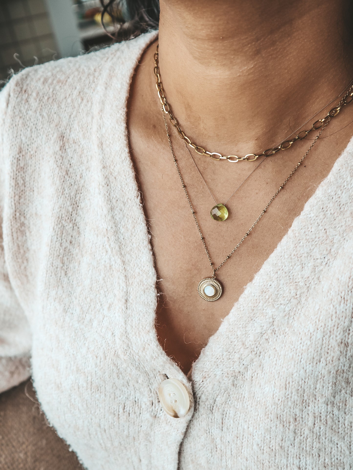 Balian Gold Paper Clip Necklace by Bali Soul