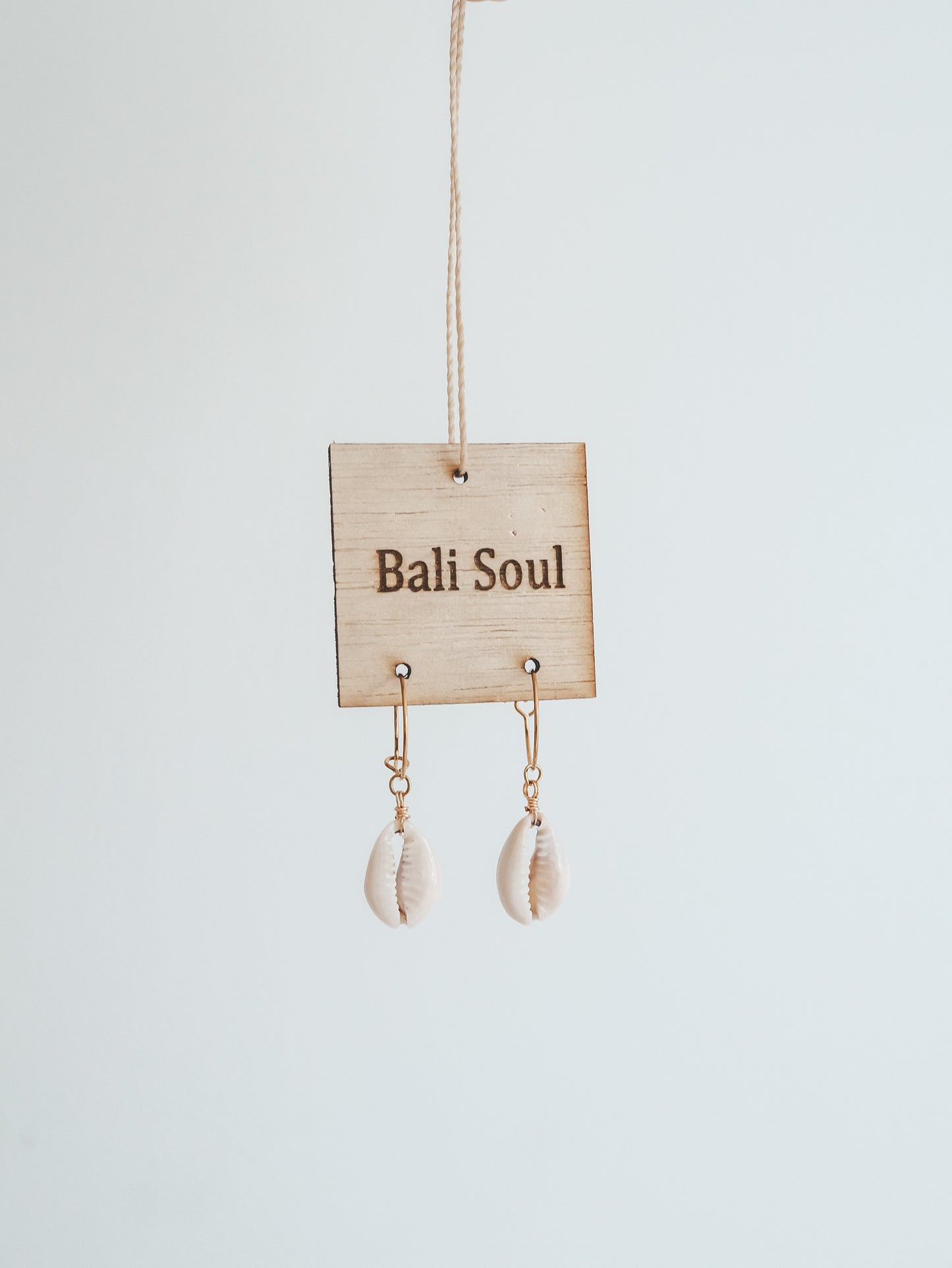 Cowrie Shell Gold Hoop Earrings by Bali Soul