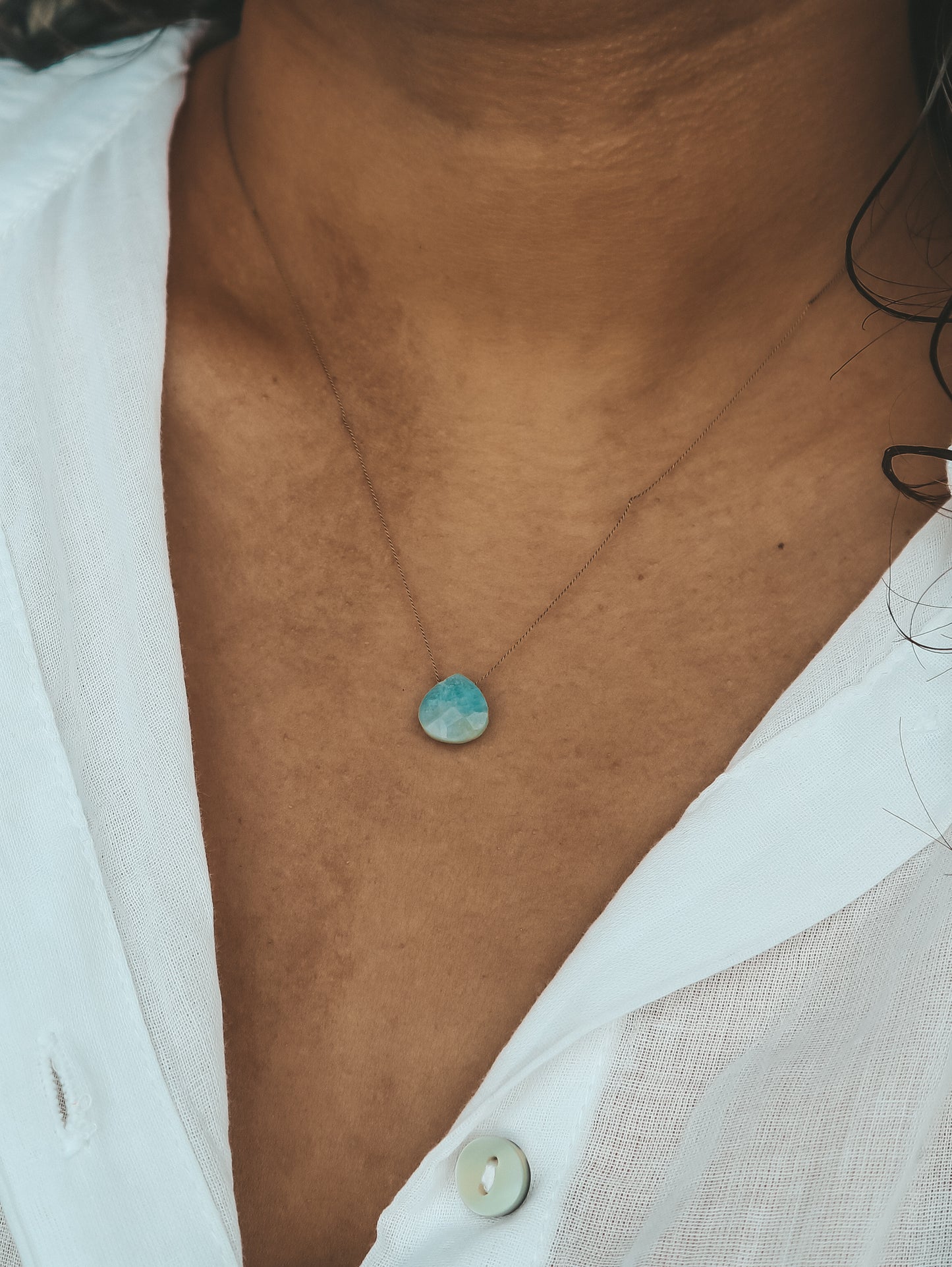 Amazonite Silk Cord Necklace