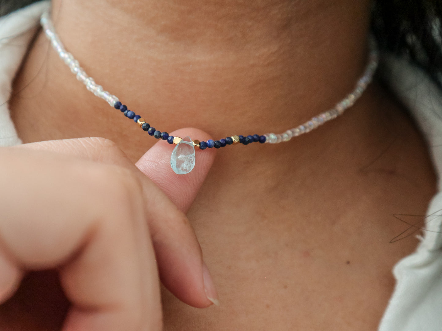 Briolette Gemstone Choker Necklace