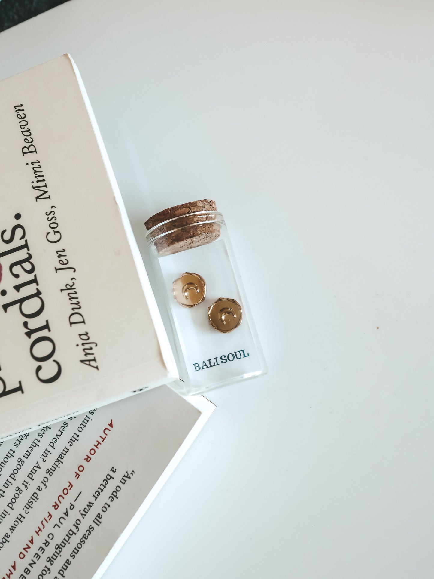 Bulan Crescent Moon Gold Stud Earrings