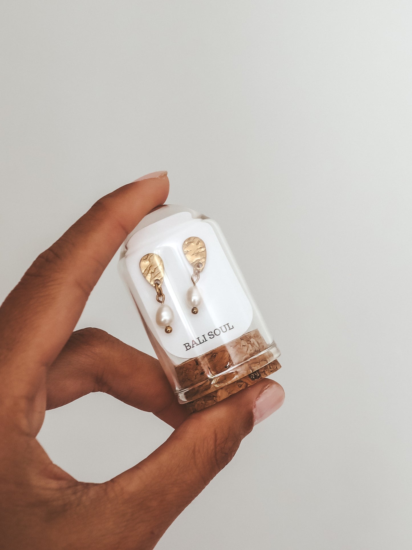 Fresh Water Pearl Gold Stud Earrings