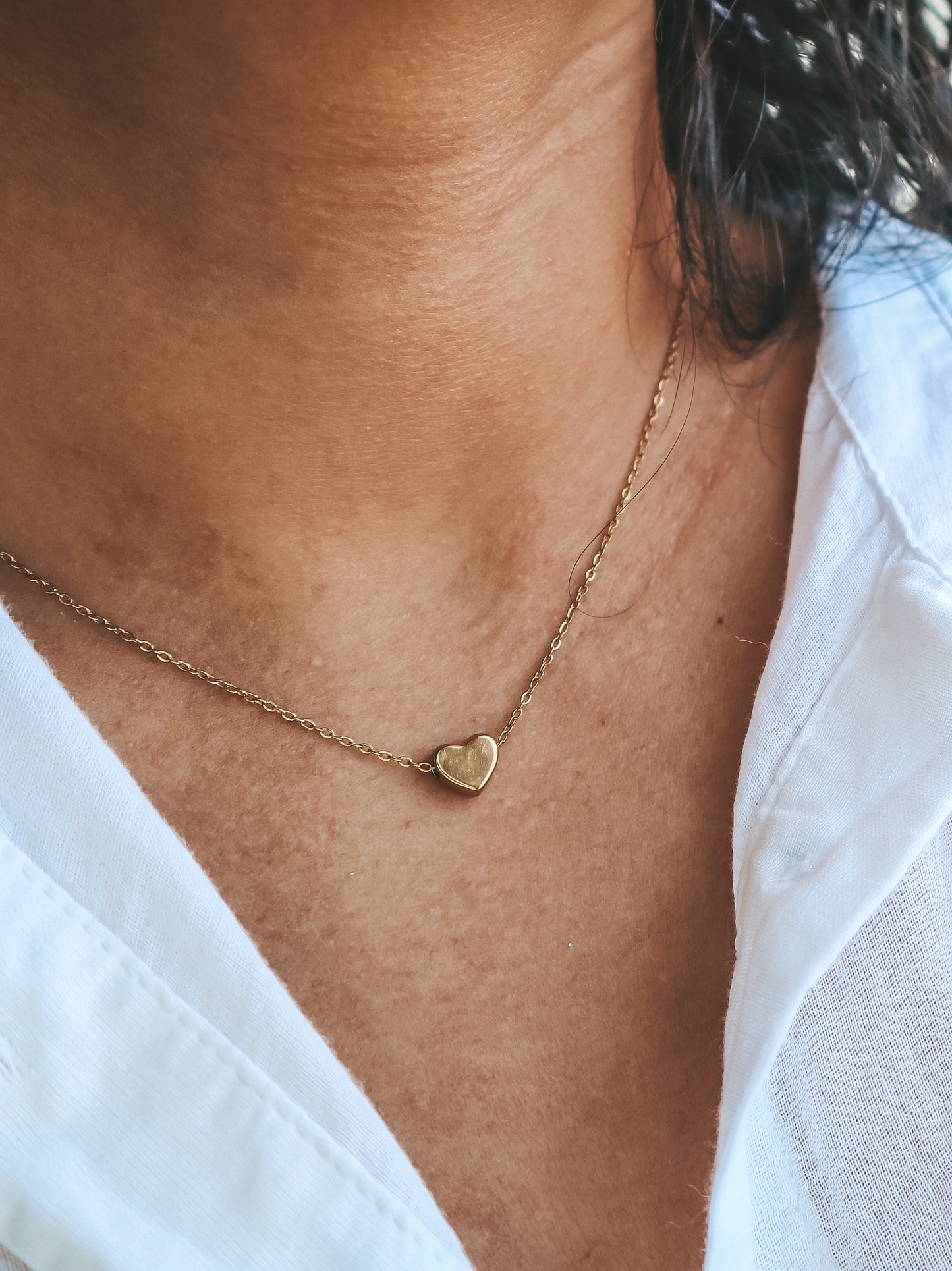 Tiny Minimalist Heart Gold Necklace