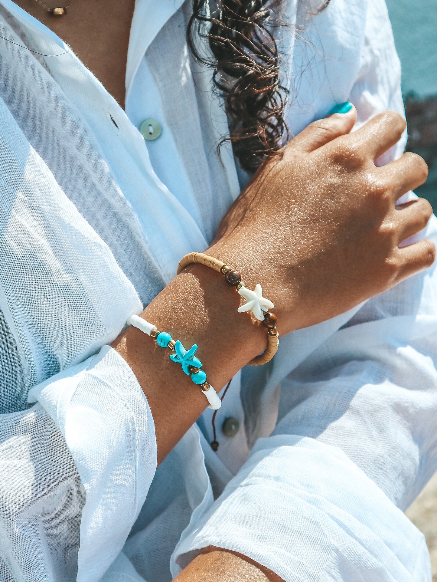 Ungasan Starfish Charm Beaded Bracelet