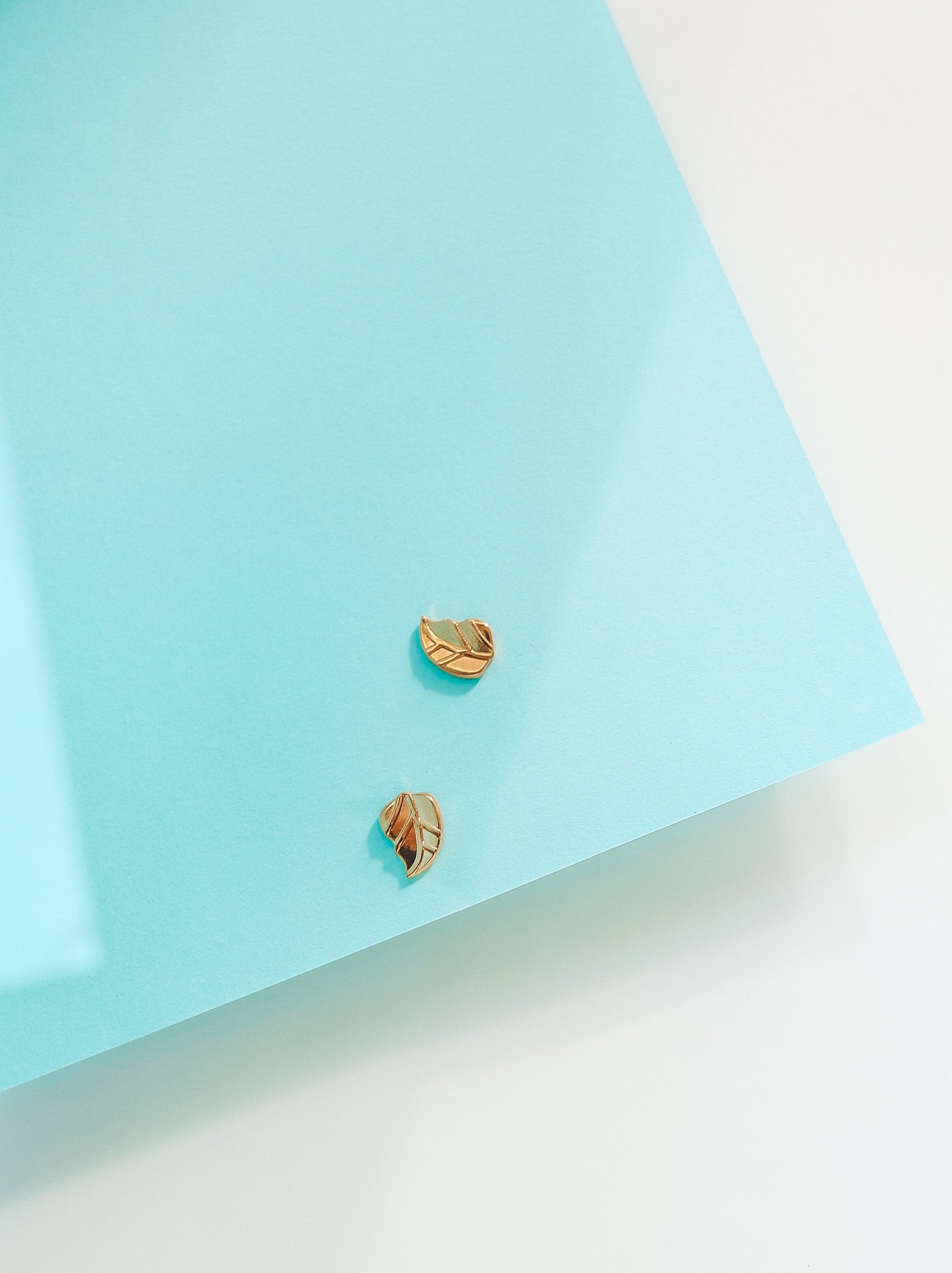 Gold Leaf Stud Earrings