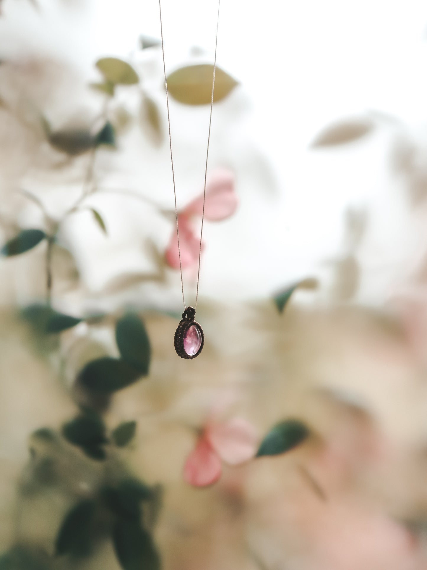 Amethyst Dainty Macrame Necklace