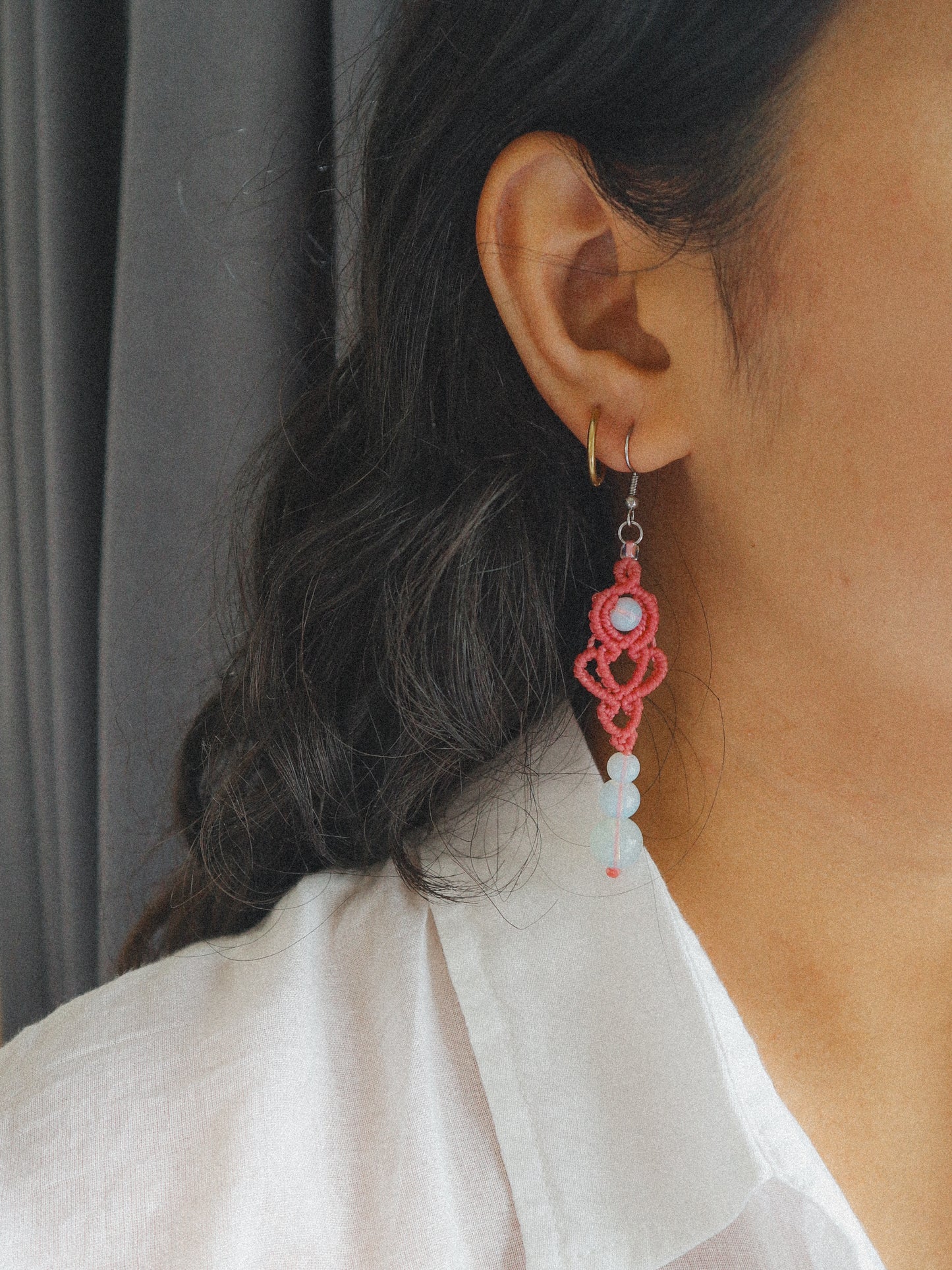 Azalea Gemstone Macrame Earrings
