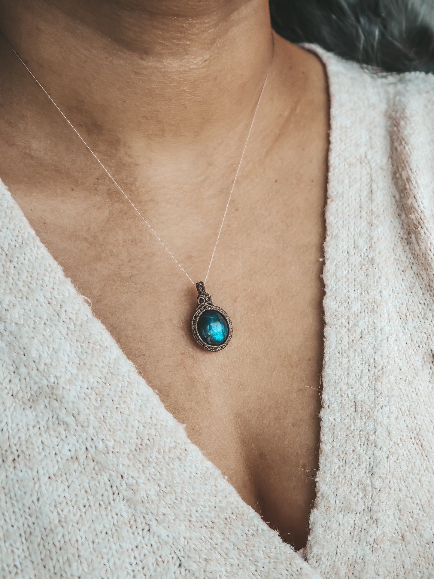 Labradorite Macrame Necklace