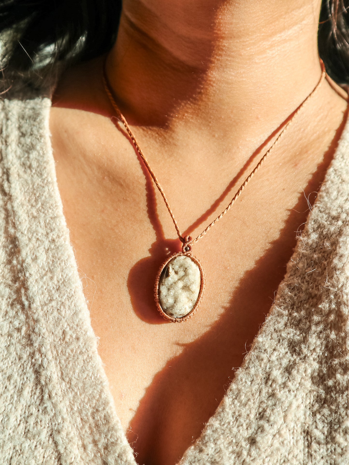 Druzy Macrame Necklace