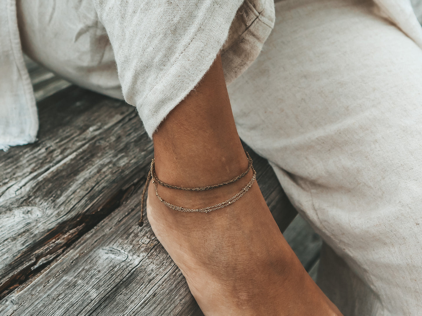 Canggu Anklet, Surfer Gold Anklet