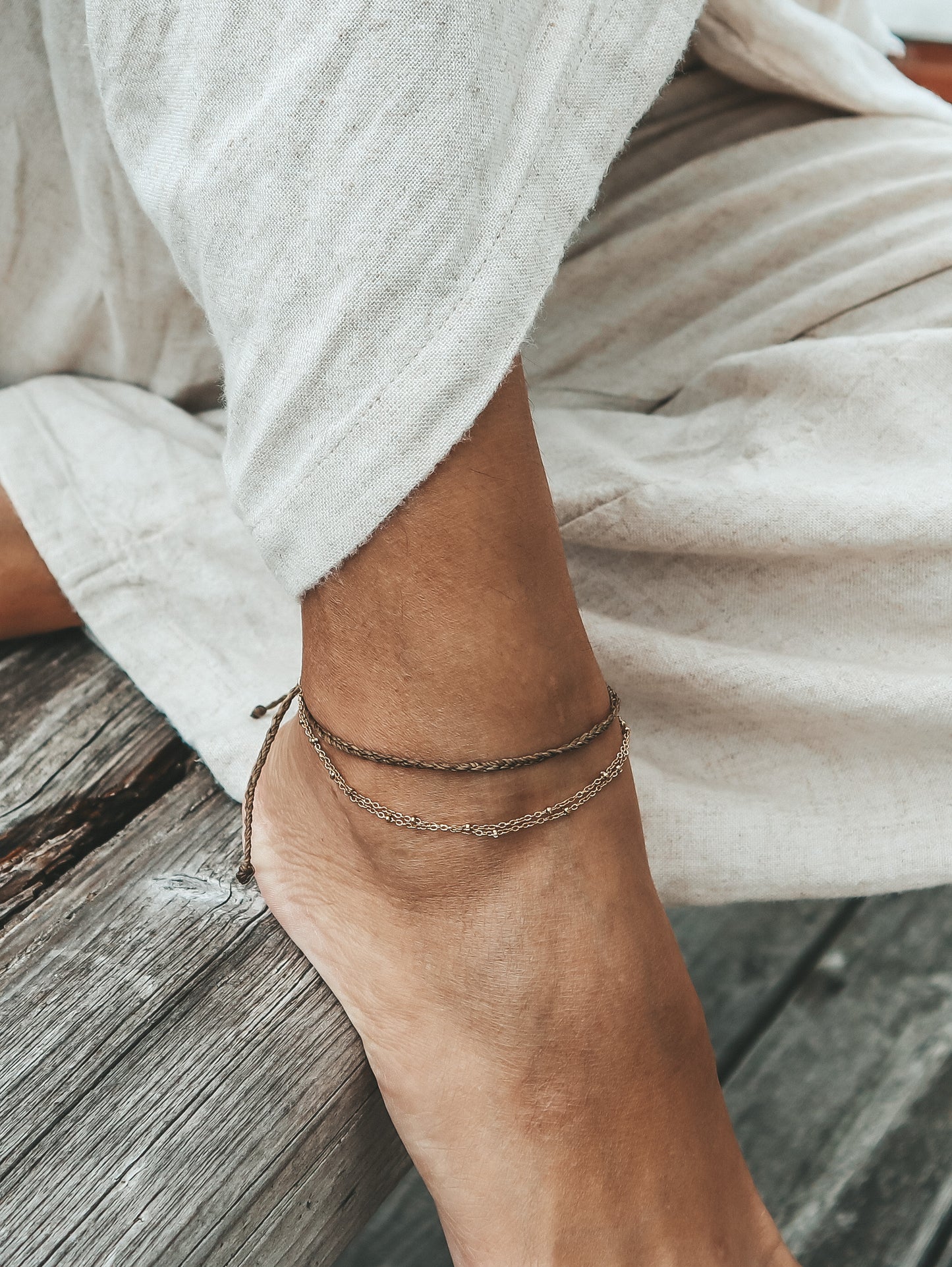 Canggu Anklet, Surfer Gold Anklet