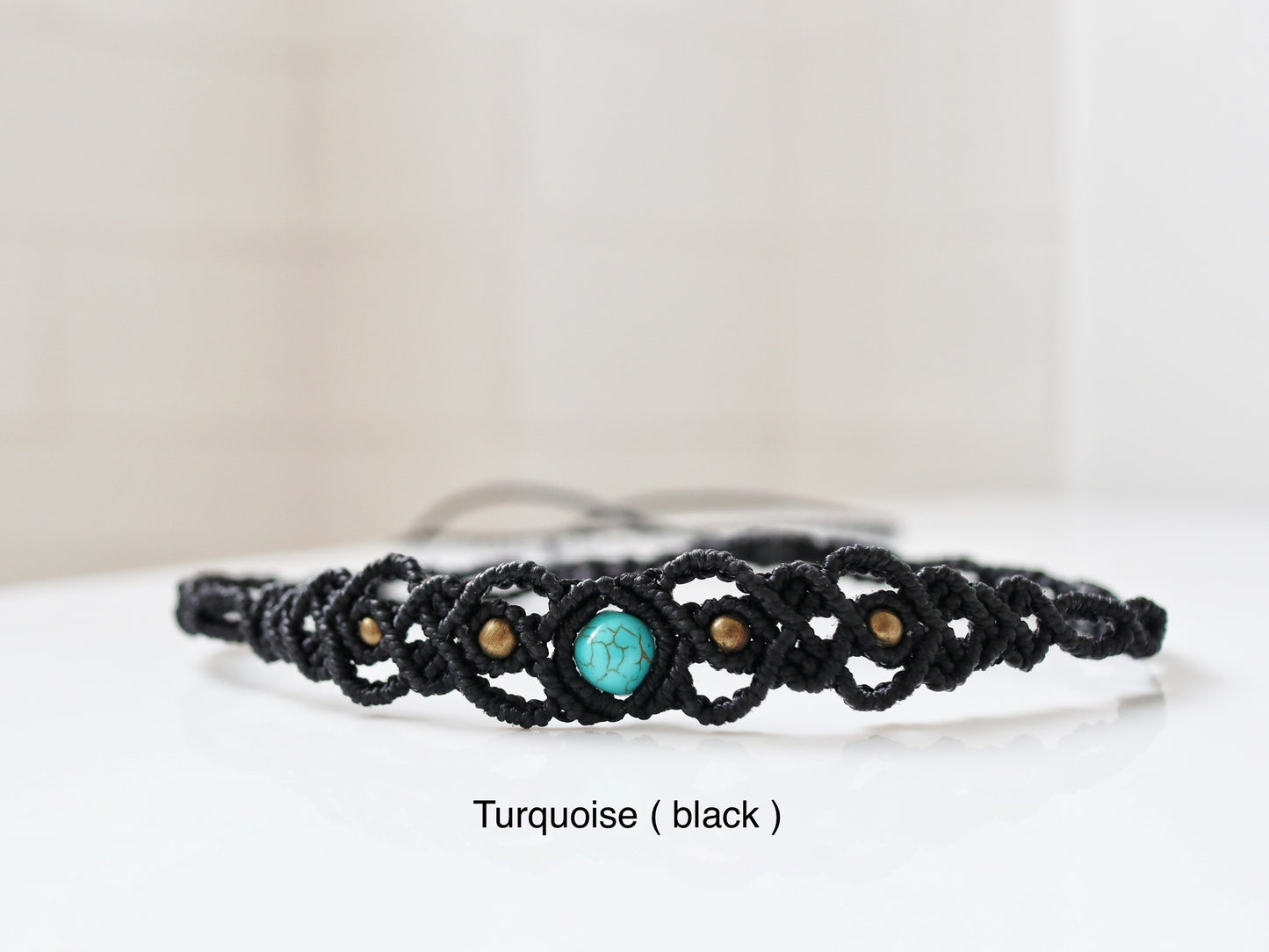 Dahlia Macrame Choker with Gemstone