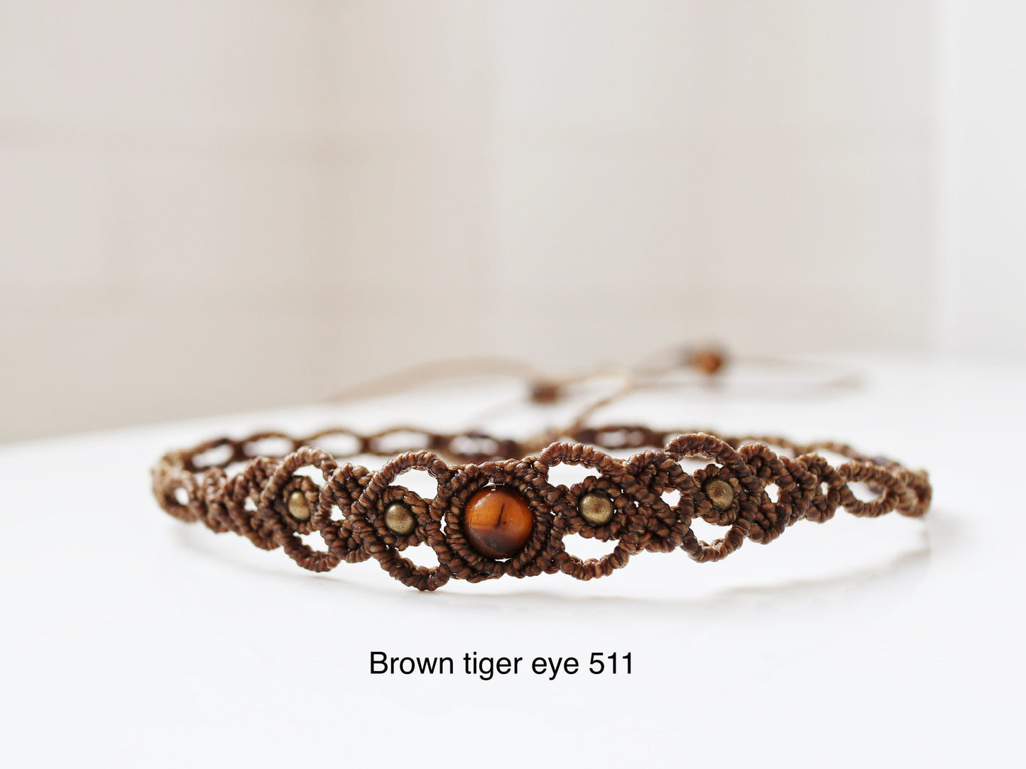 Dahlia Macrame Choker with Gemstone