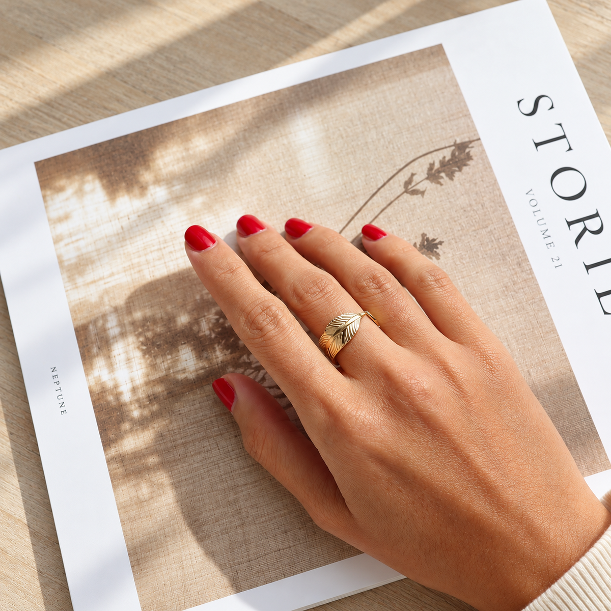 Solstice Leaf Ring