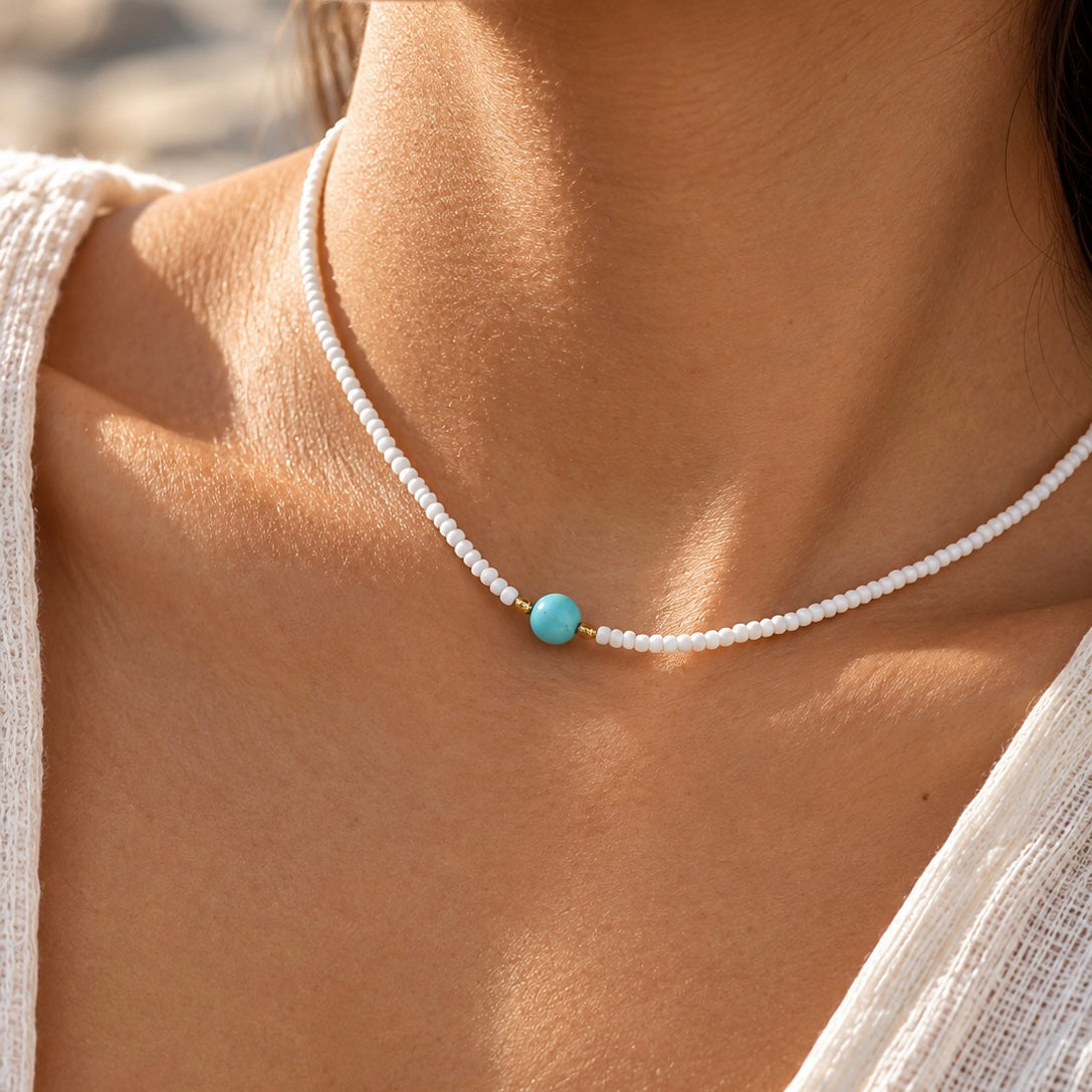 Sindhu Turquoise Bead Necklace