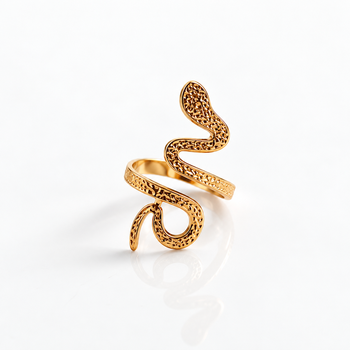 Gold Serpentine Snake Ring