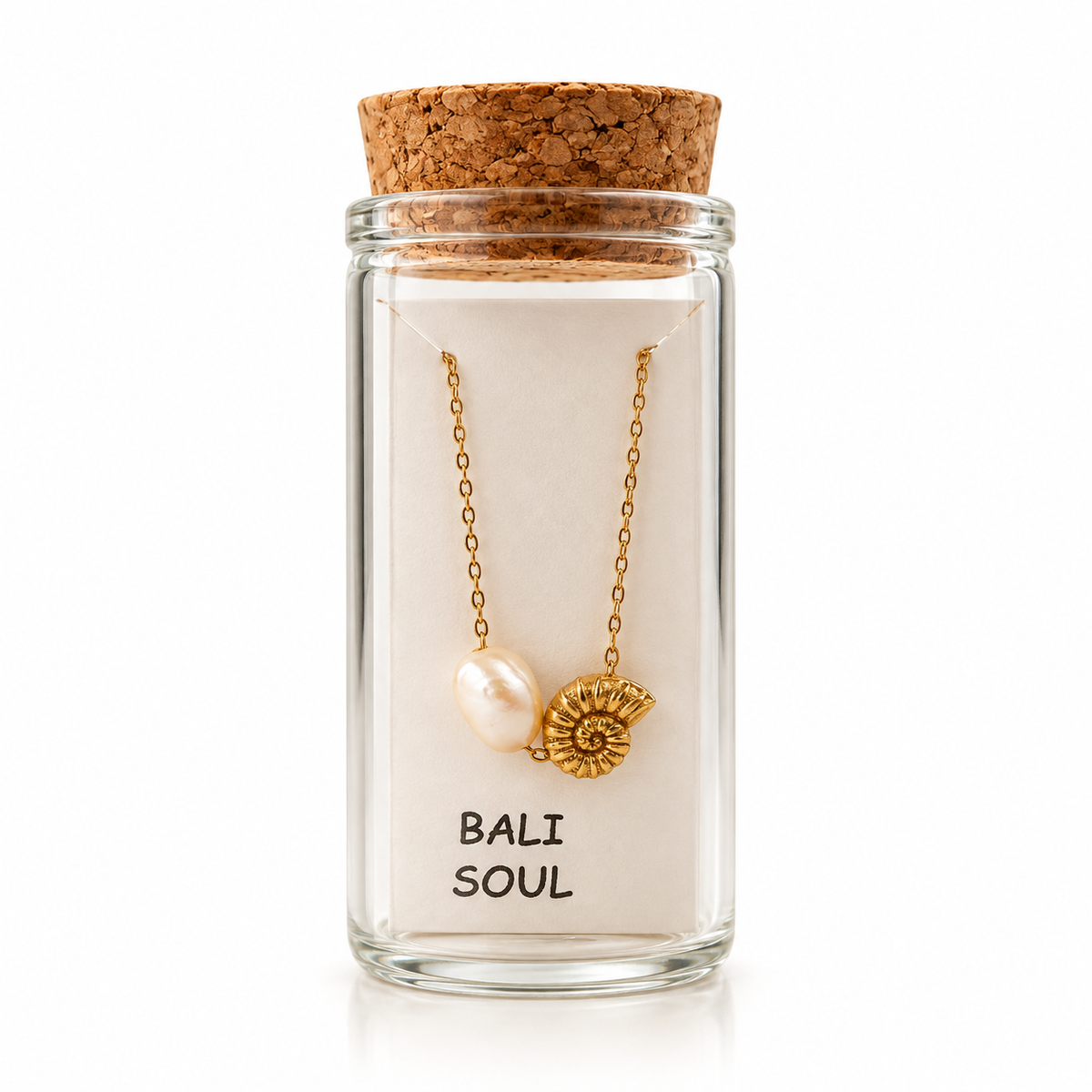 Gold Shell Pearl Necklace