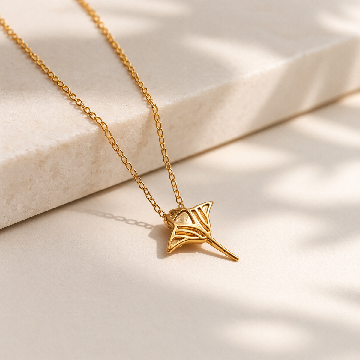 Gold Manta Ray Necklace