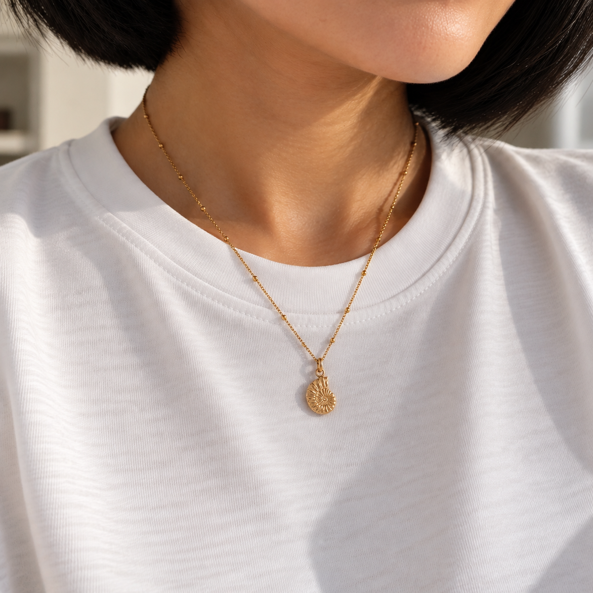 Gold Nautilus Shell Necklace