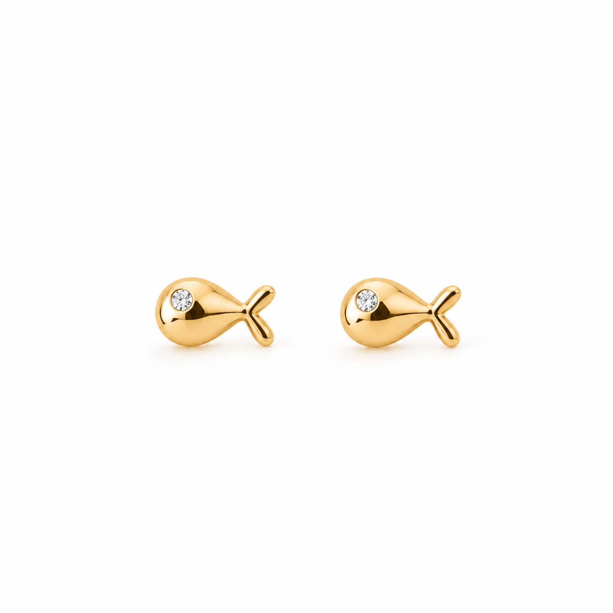 Dainty Gold Fish Stud Earrings