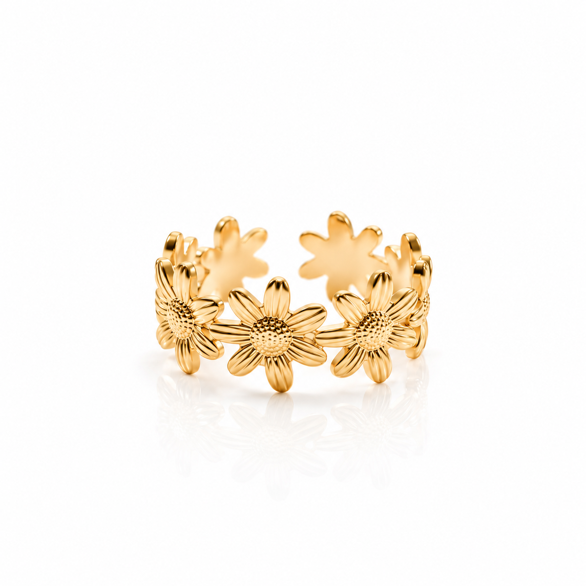 Gold Daisy Flower Ring