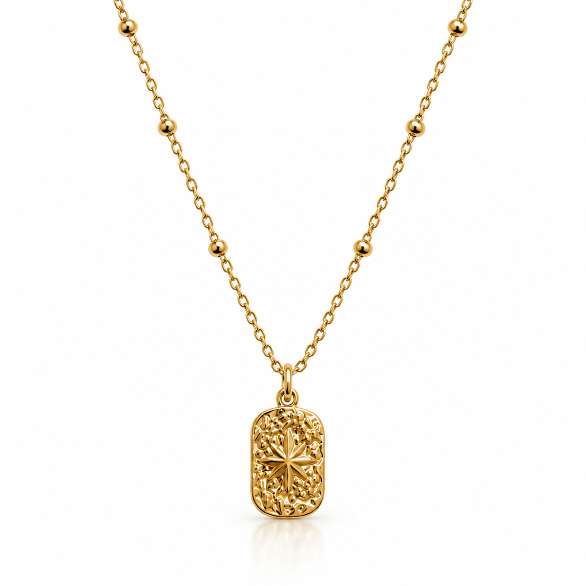 Gold Starburst Pendant Necklace