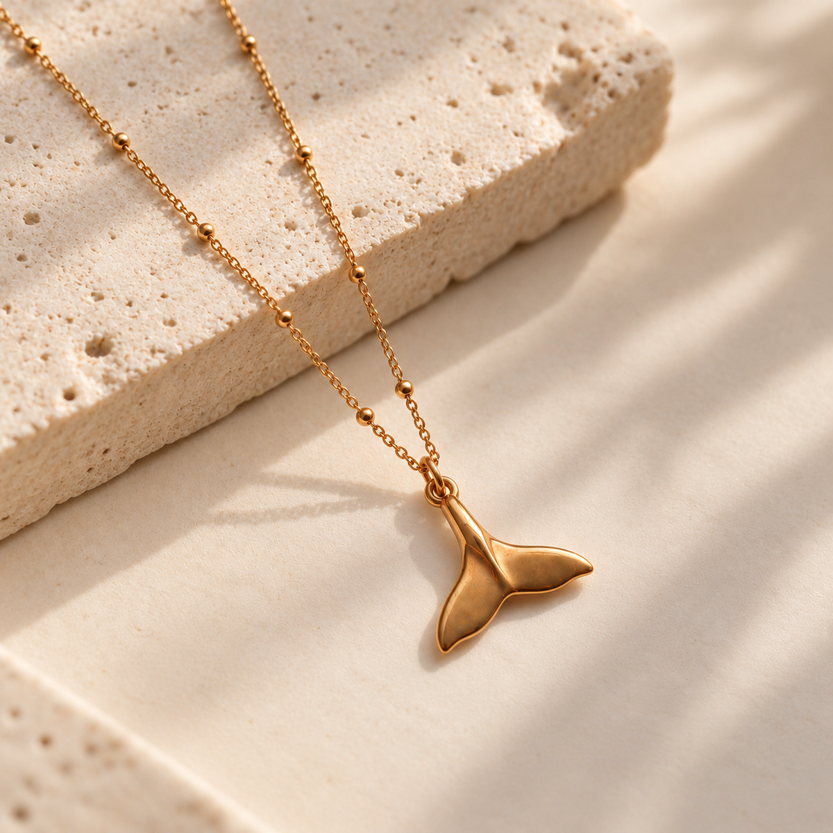 Gold Whale Tail Necklace