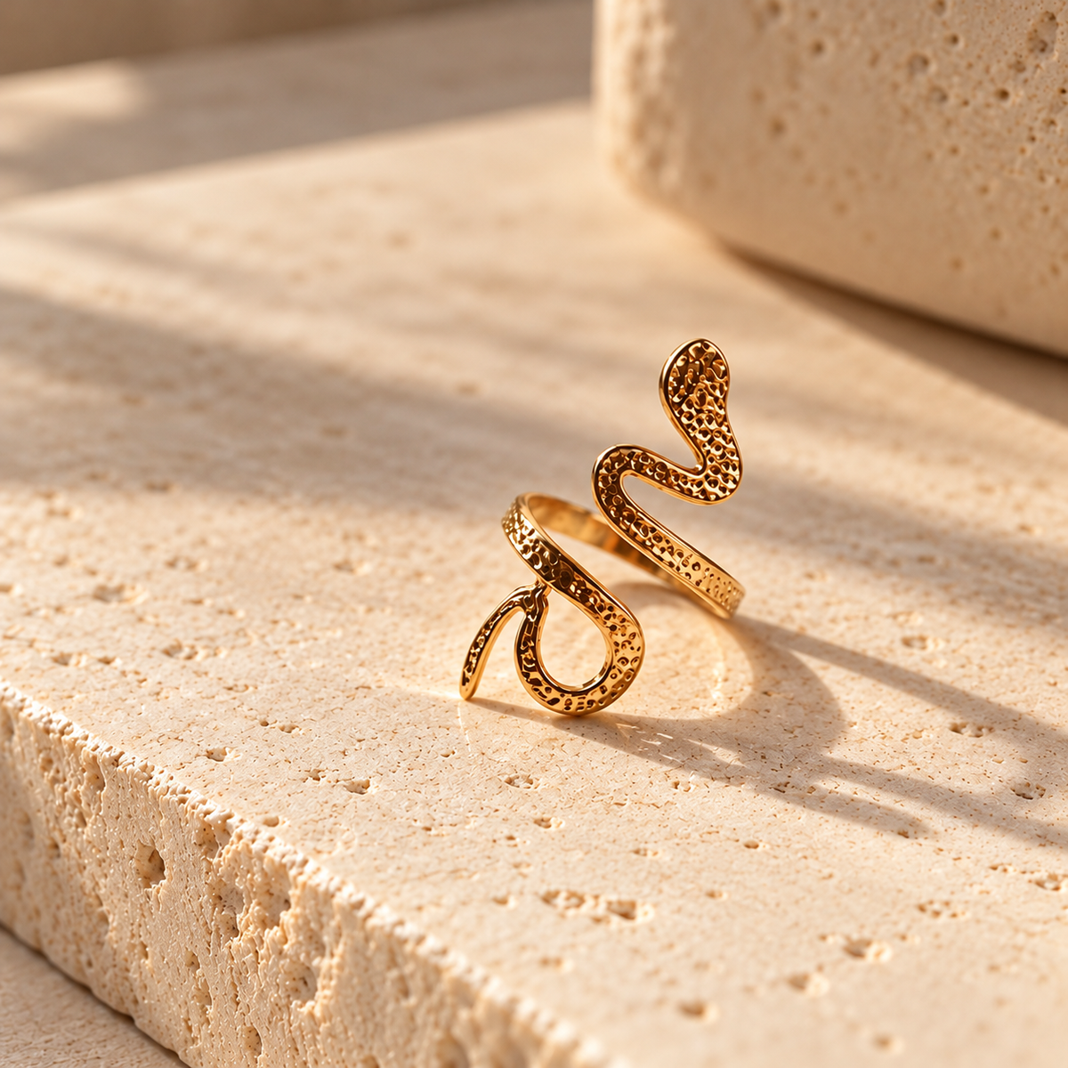 Gold Serpentine Snake Ring