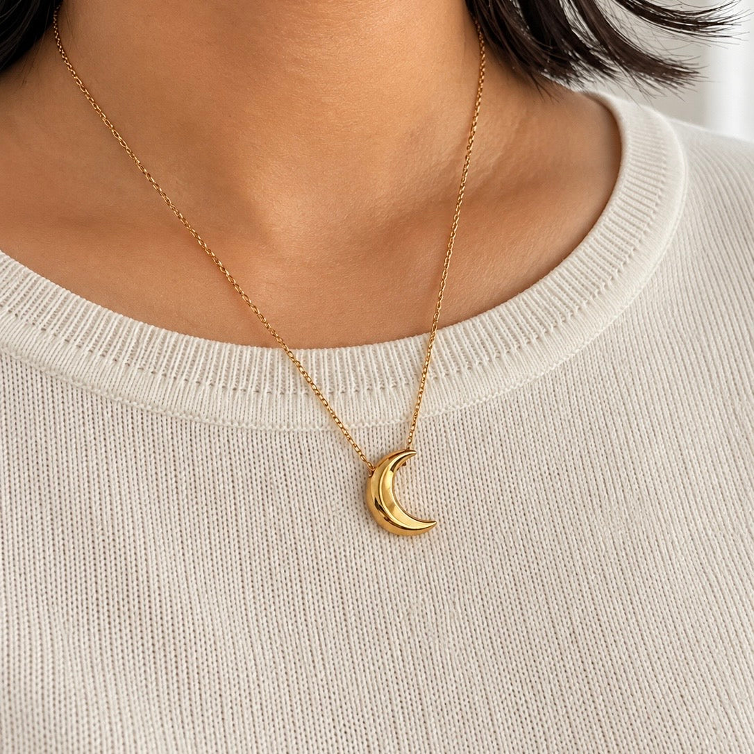 Gold Crescent Moon Necklace
