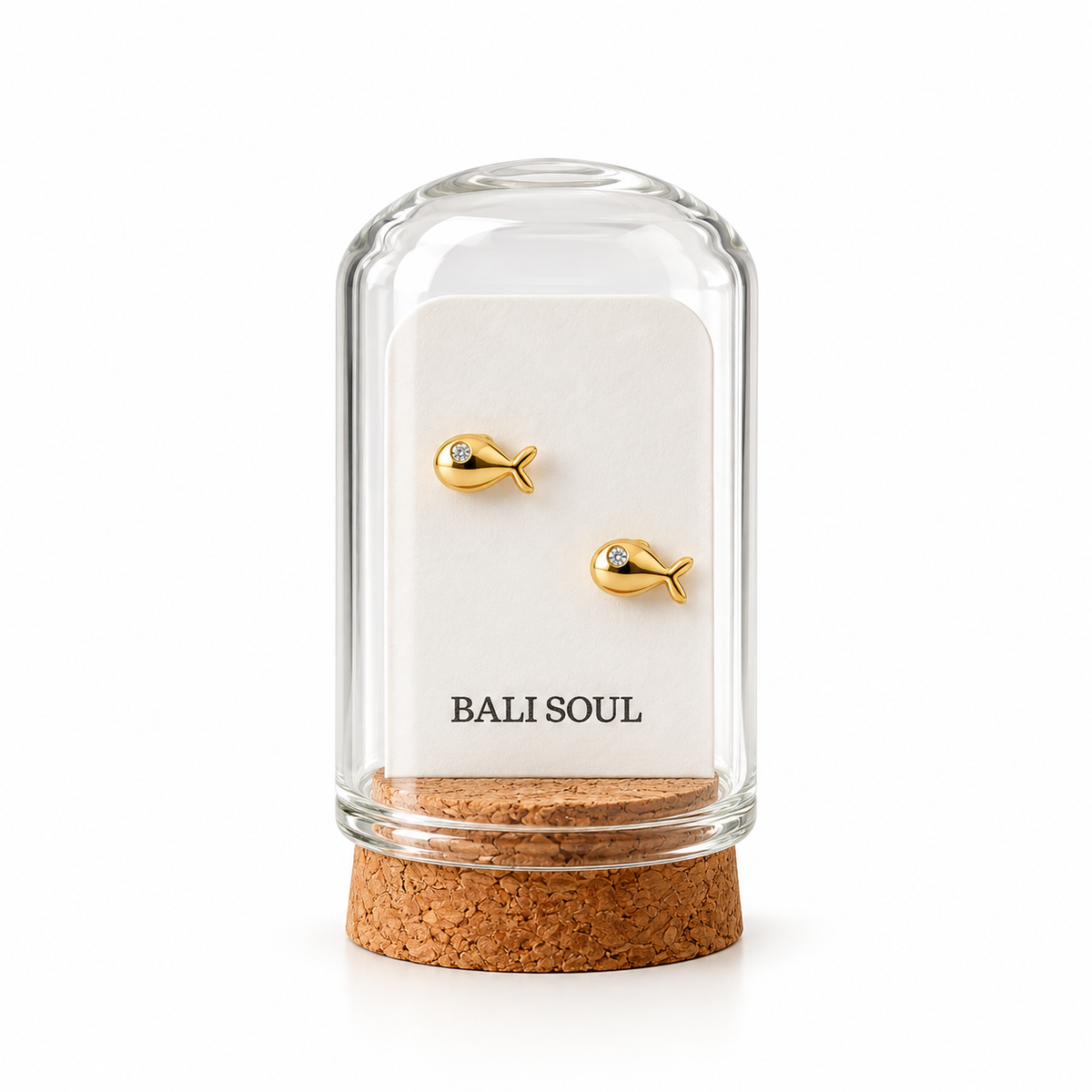 Dainty Gold Fish Stud Earrings