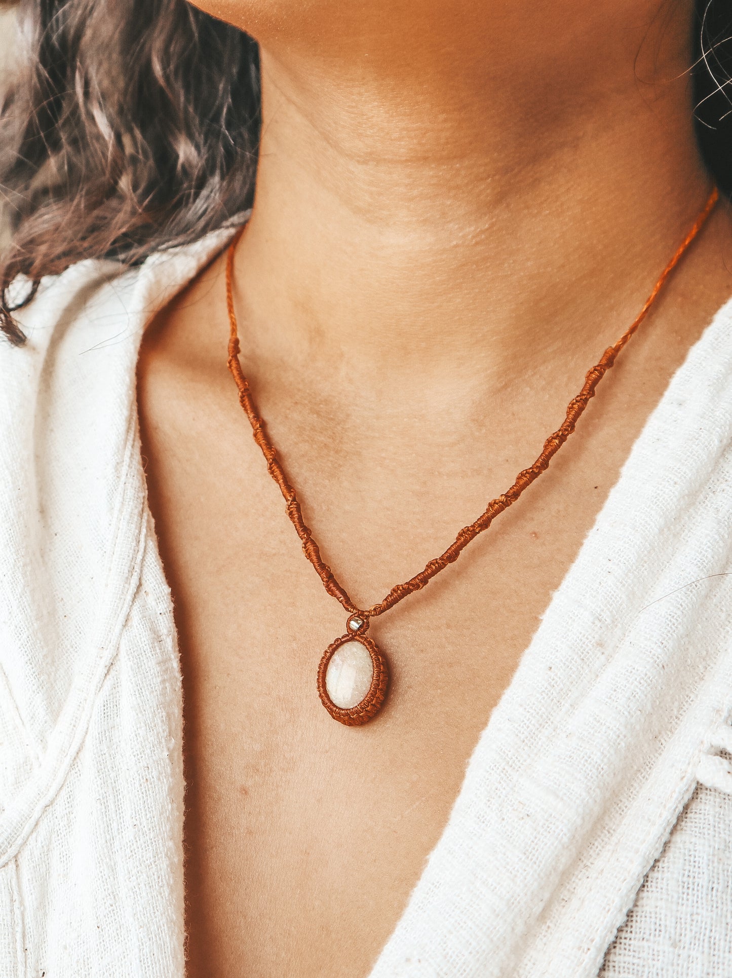 Agate Macrame Necklace