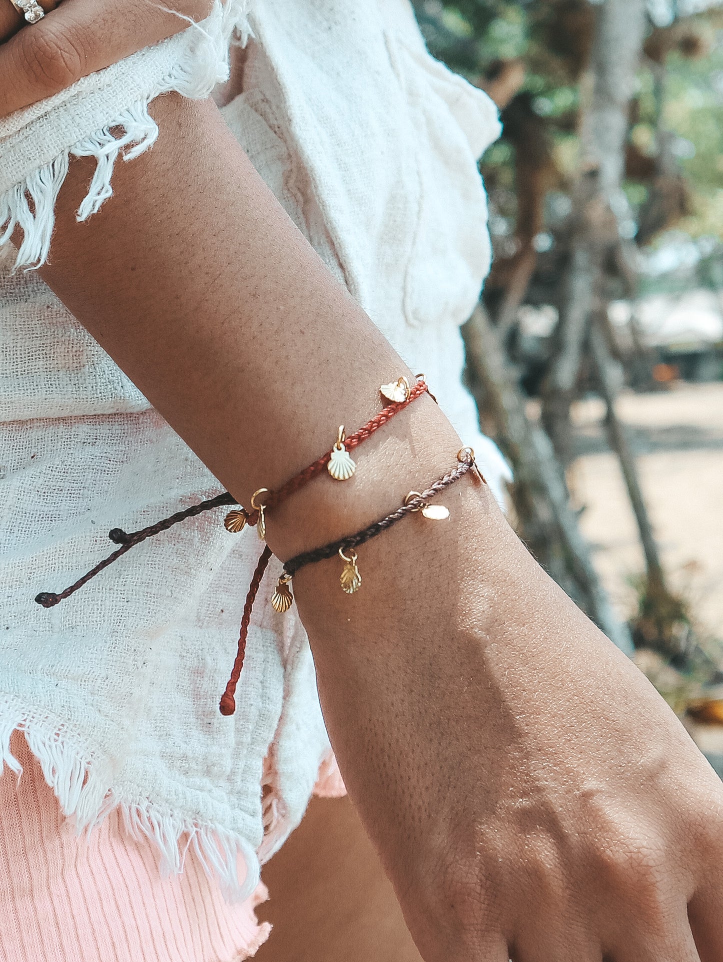 Lovina Shell Surf Bracelet, Gold Shell Bracelet