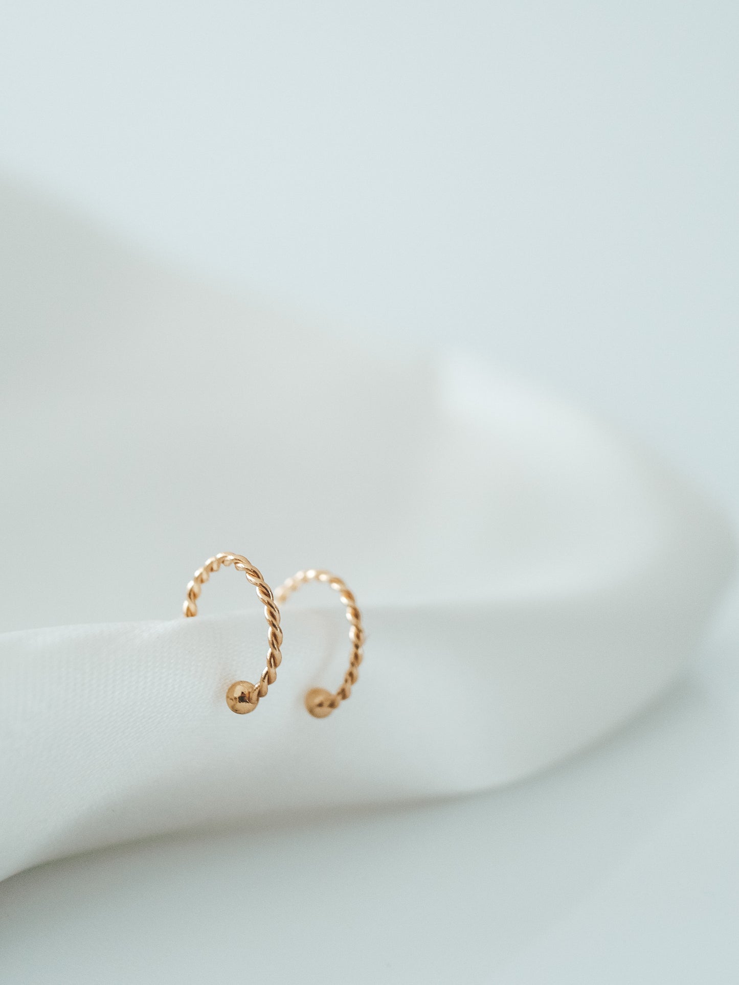 Gold Twisted Stud Earrings