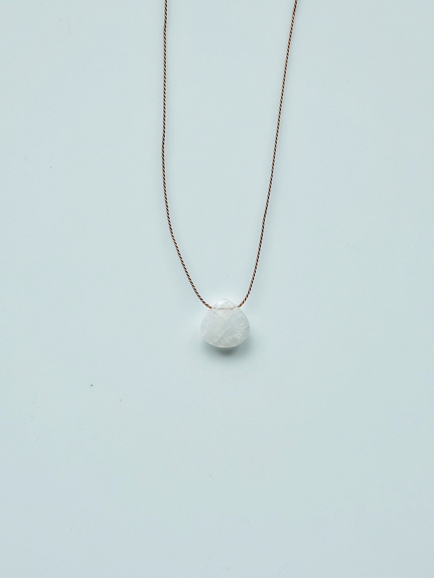 Moonstone Silk Cord Necklace, June Birthstone