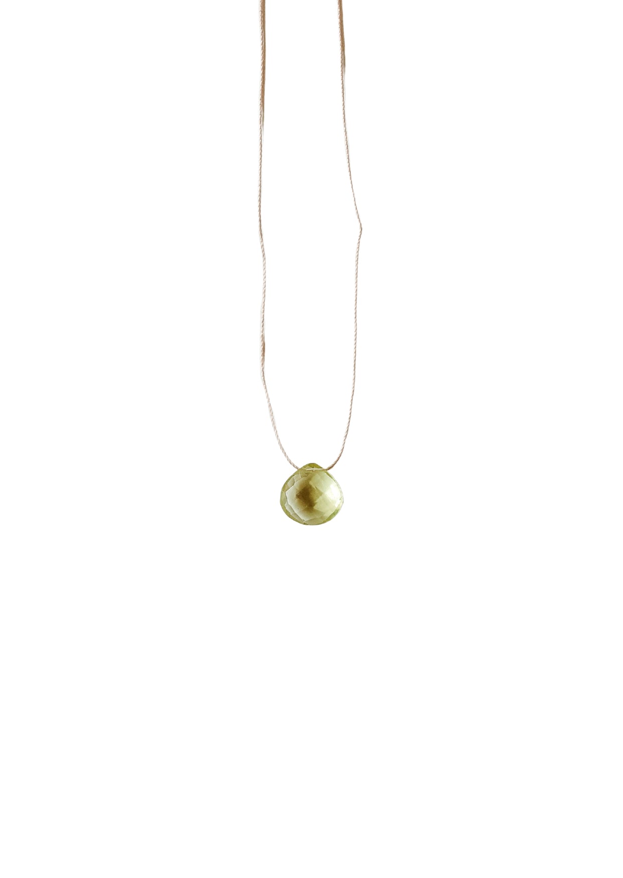 Lemon Quartz Silk Cord Necklace