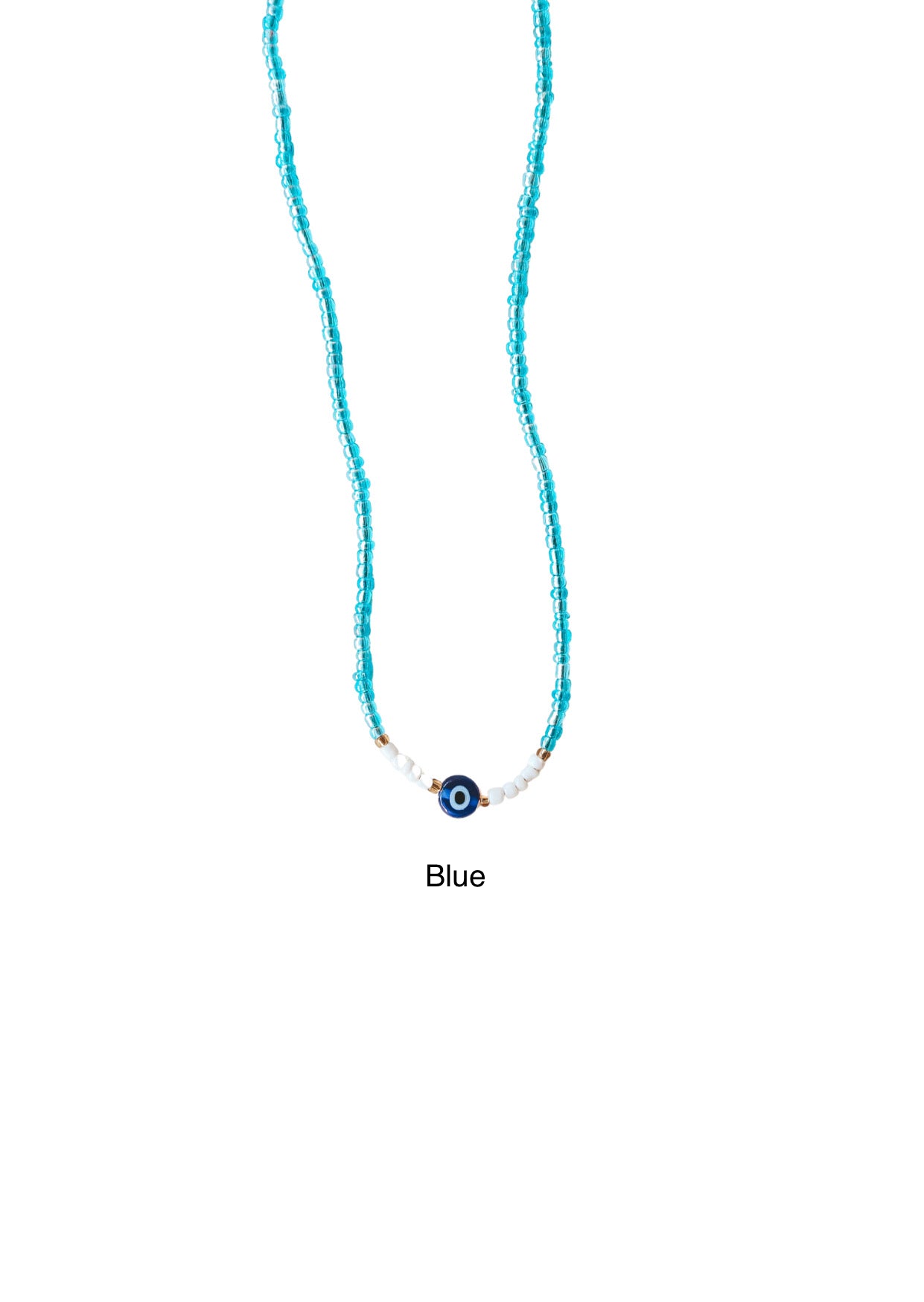 Ubud Evil Eye Seed Bead Necklace