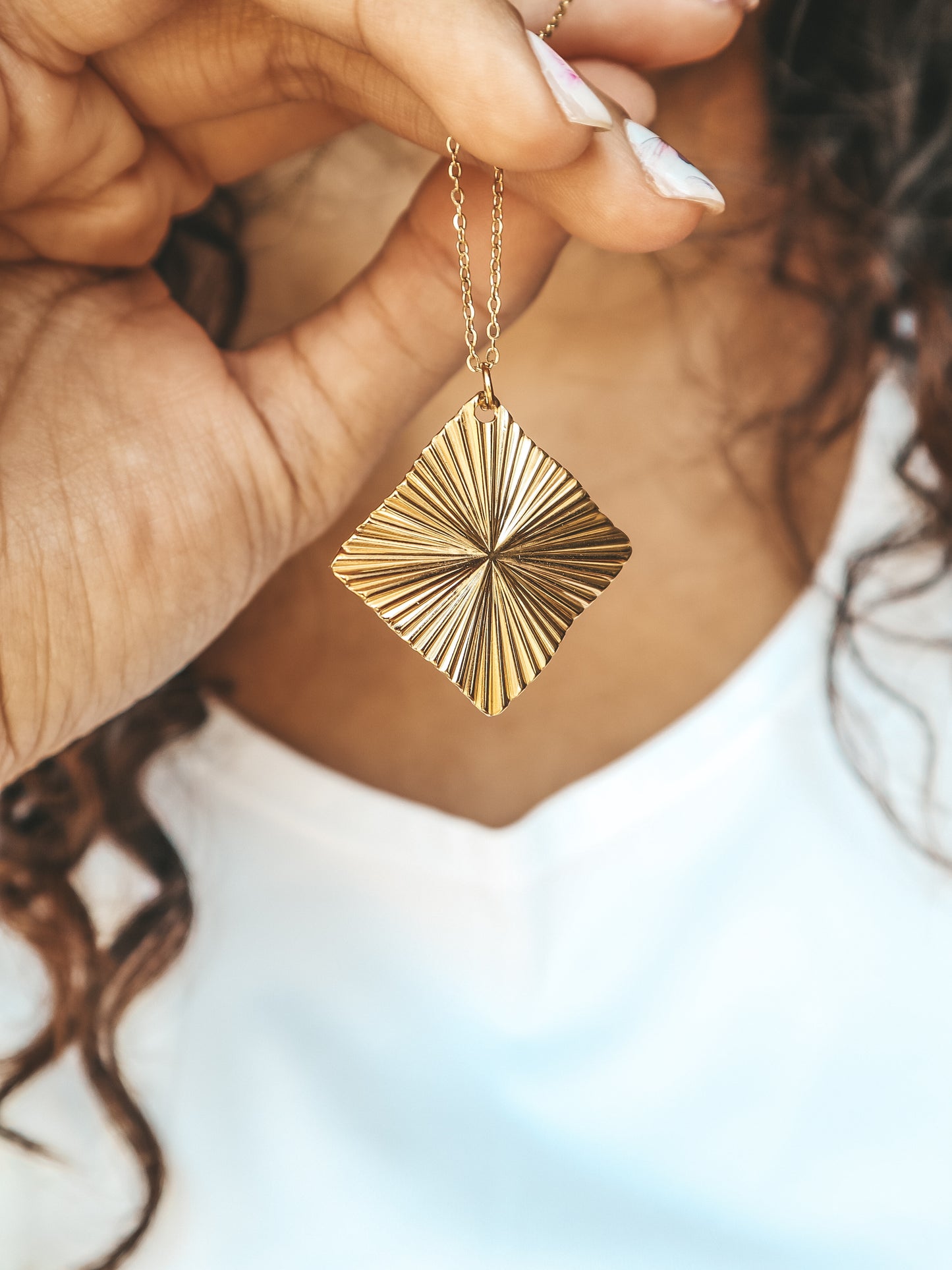 Rhombus Gold Necklace