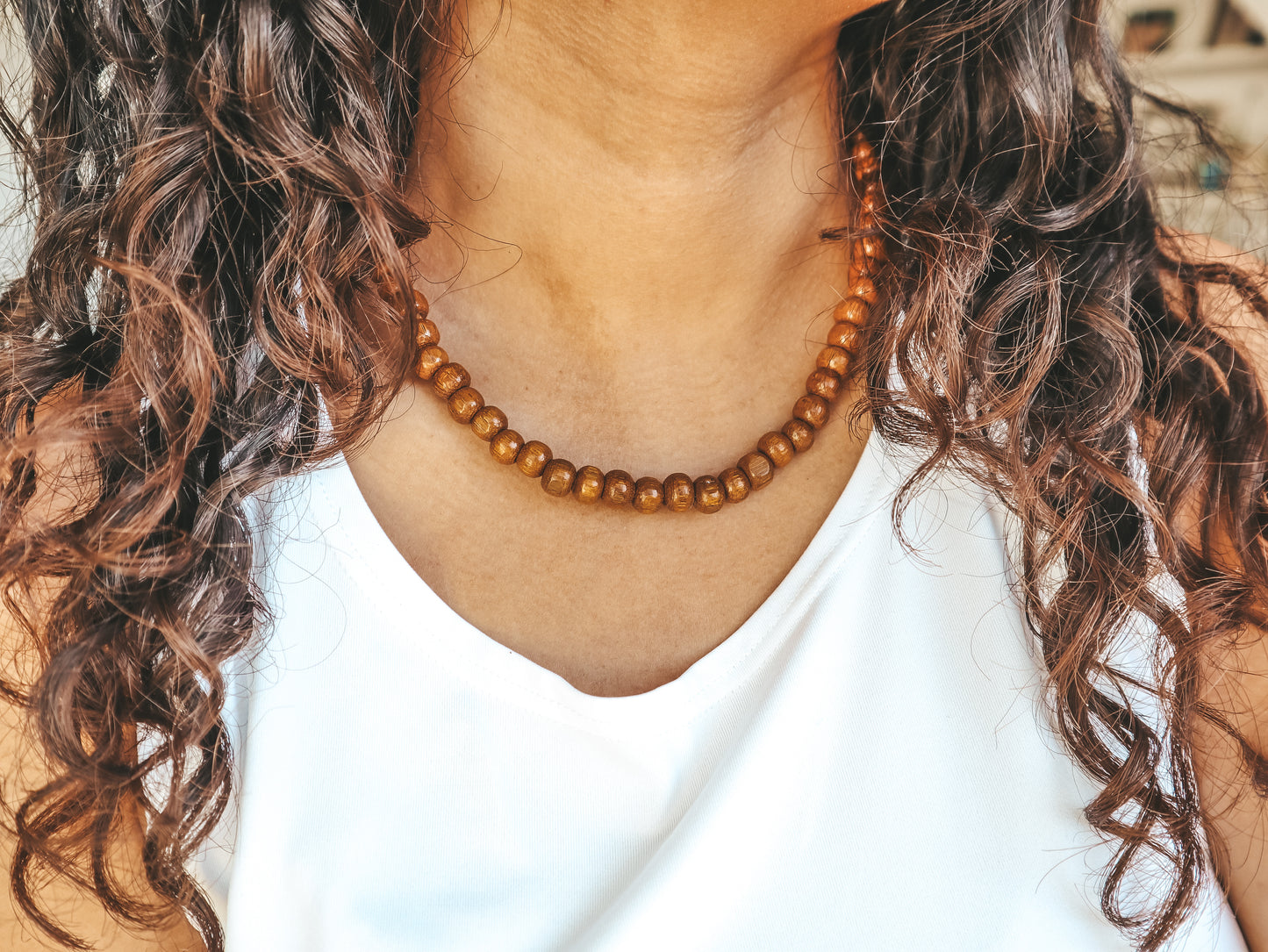 Kintamani Coconut Wood Bead Necklace by Bali Soul