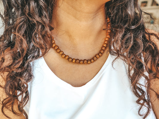 Kintamani Coconut Wood Bead Necklace by Bali Soul