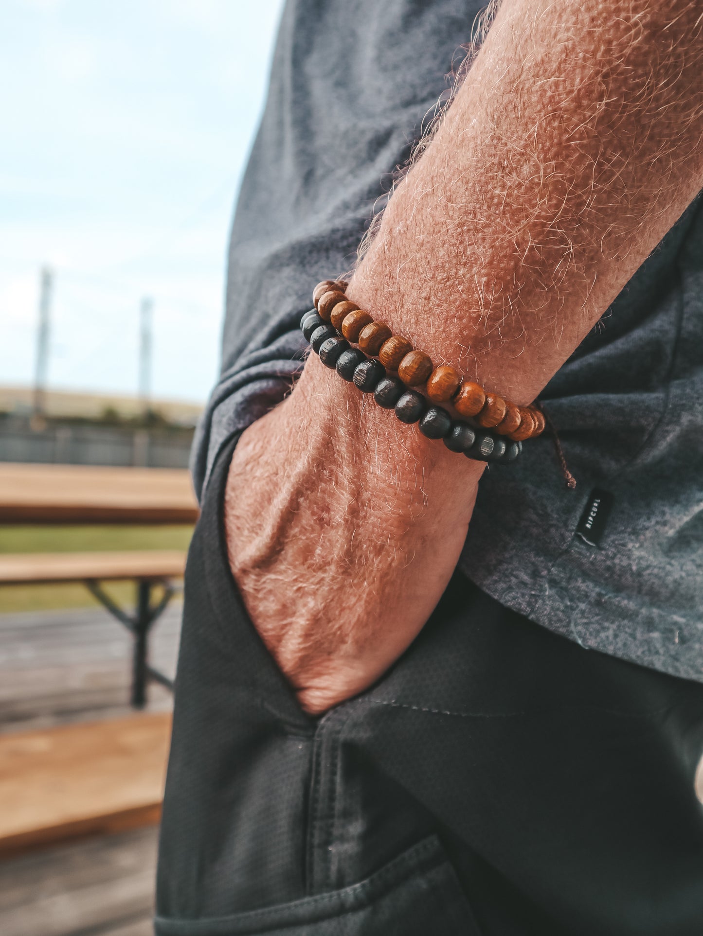 Kintamani Coconut Wood Bead Bracelet by Bali Soul