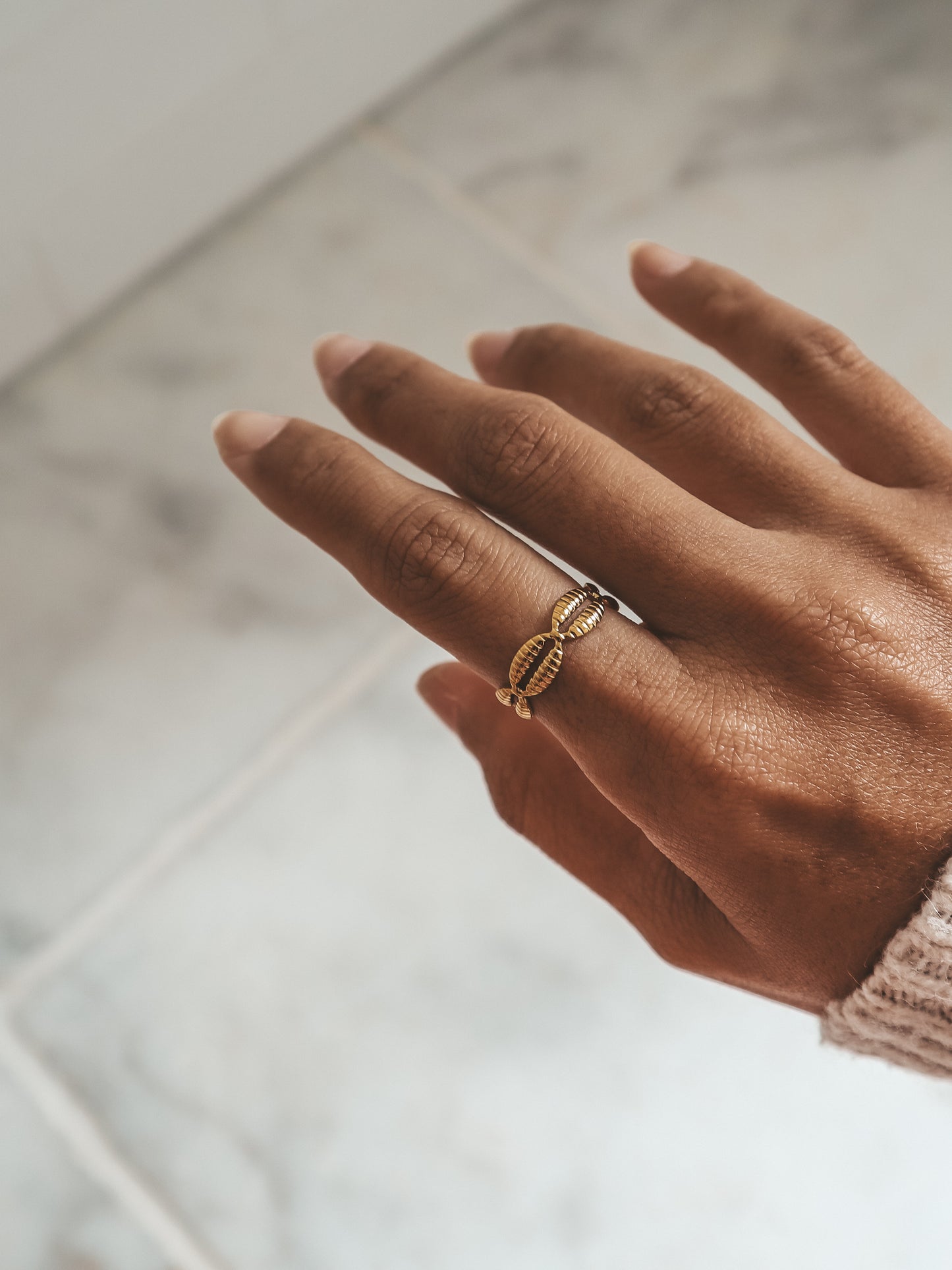 Cowrie Shell Gold Ring