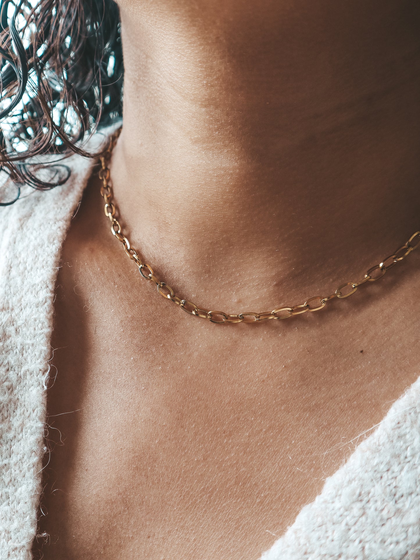 Balian Gold Paper Clip Necklace by Bali Soul