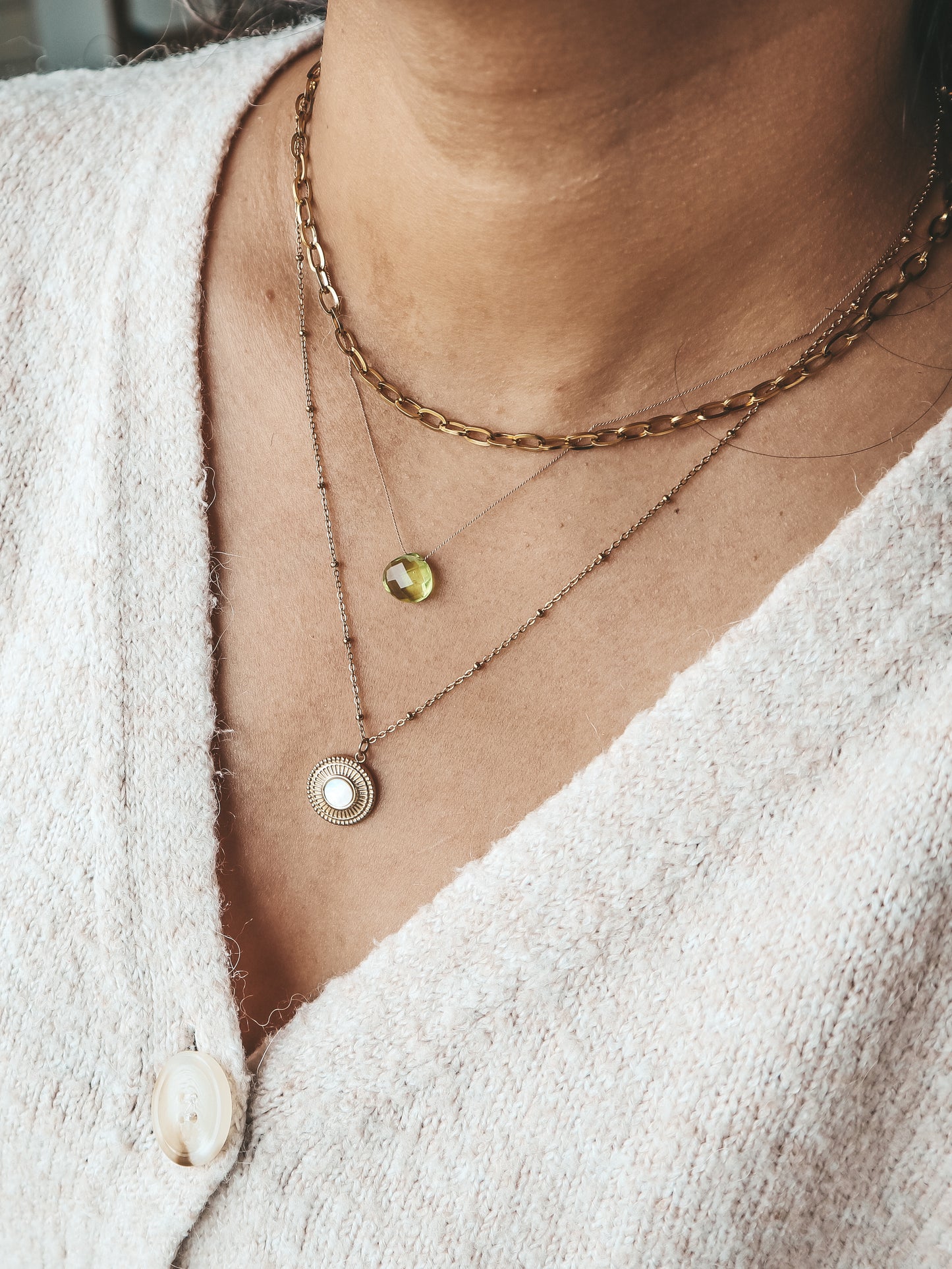 Balian Gold Paper Clip Necklace by Bali Soul