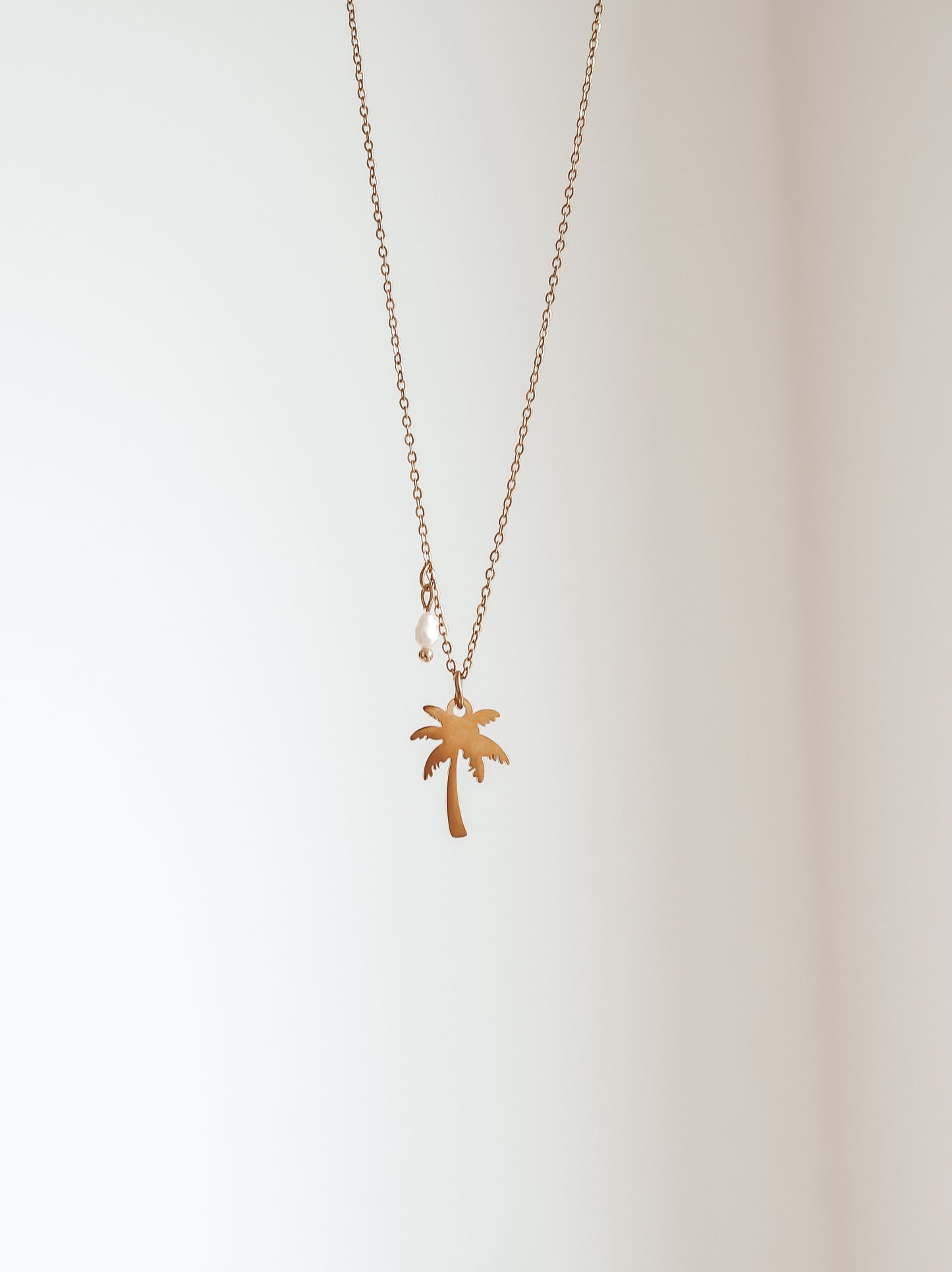 Coconut Tree with Pearl Gold Necklace by Bali Soul