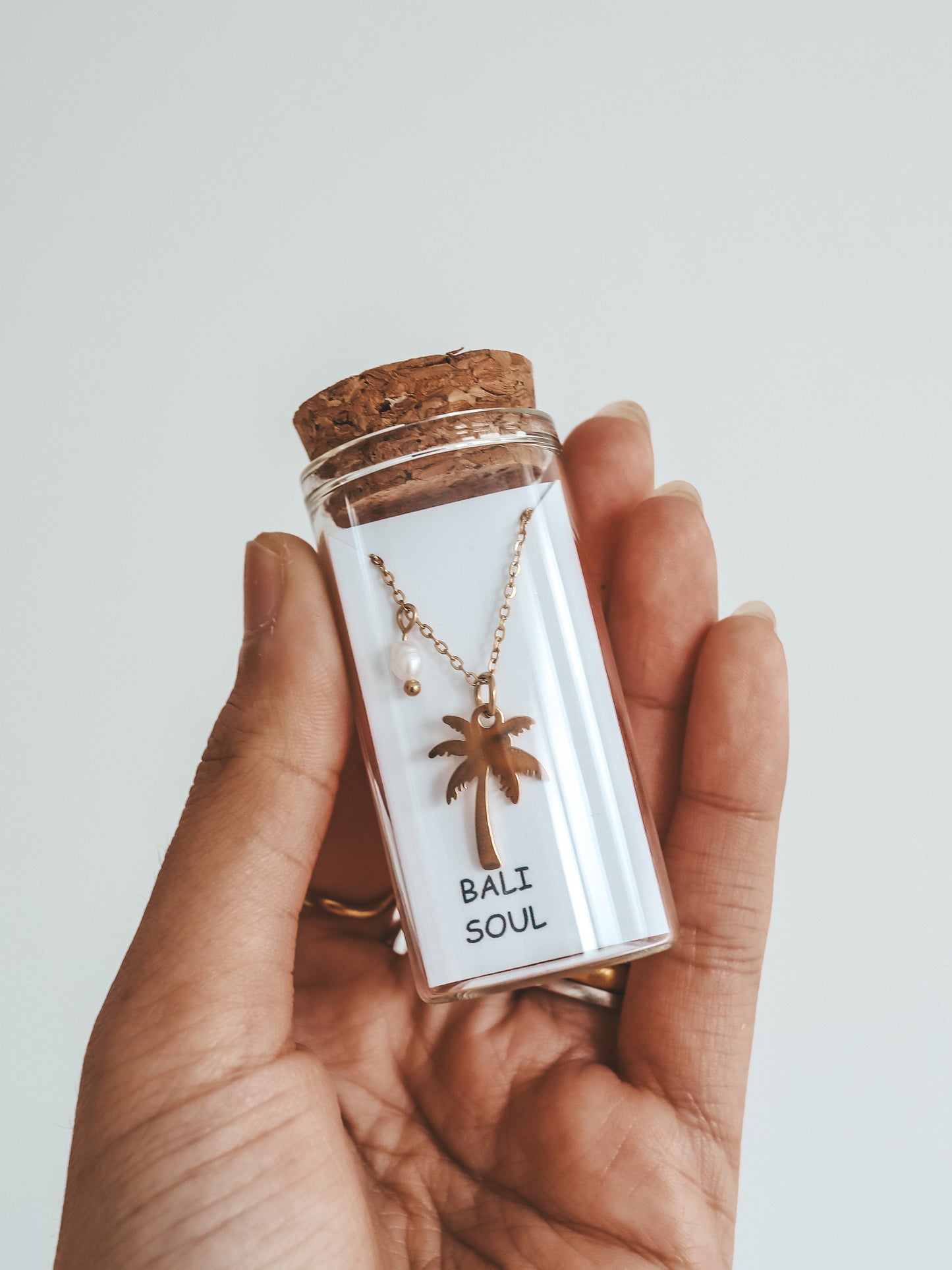 Coconut Tree with Pearl Gold Necklace by Bali Soul